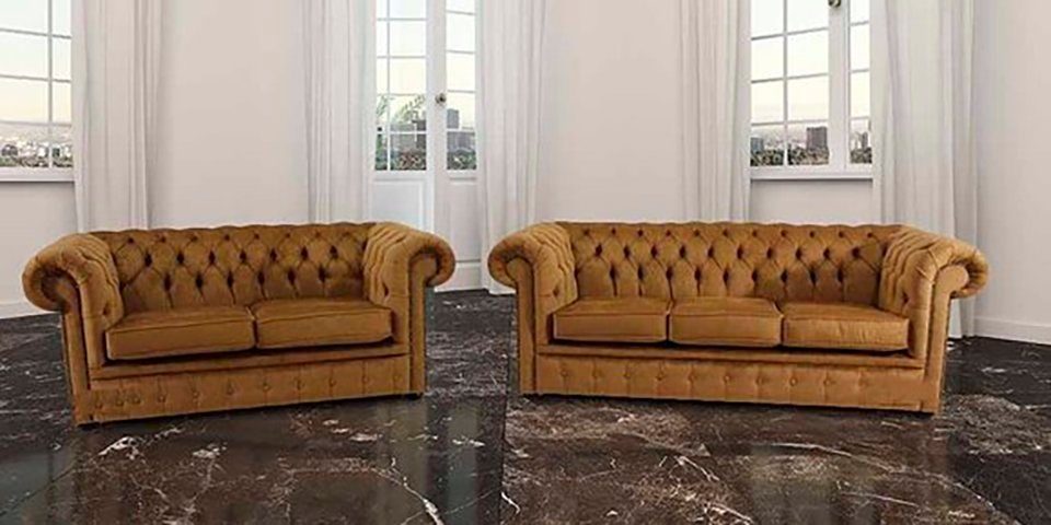 JVmoebel Chesterfield-Sofa, Chesterfield 3+2 Sitzer Couch Garnitur Sofa