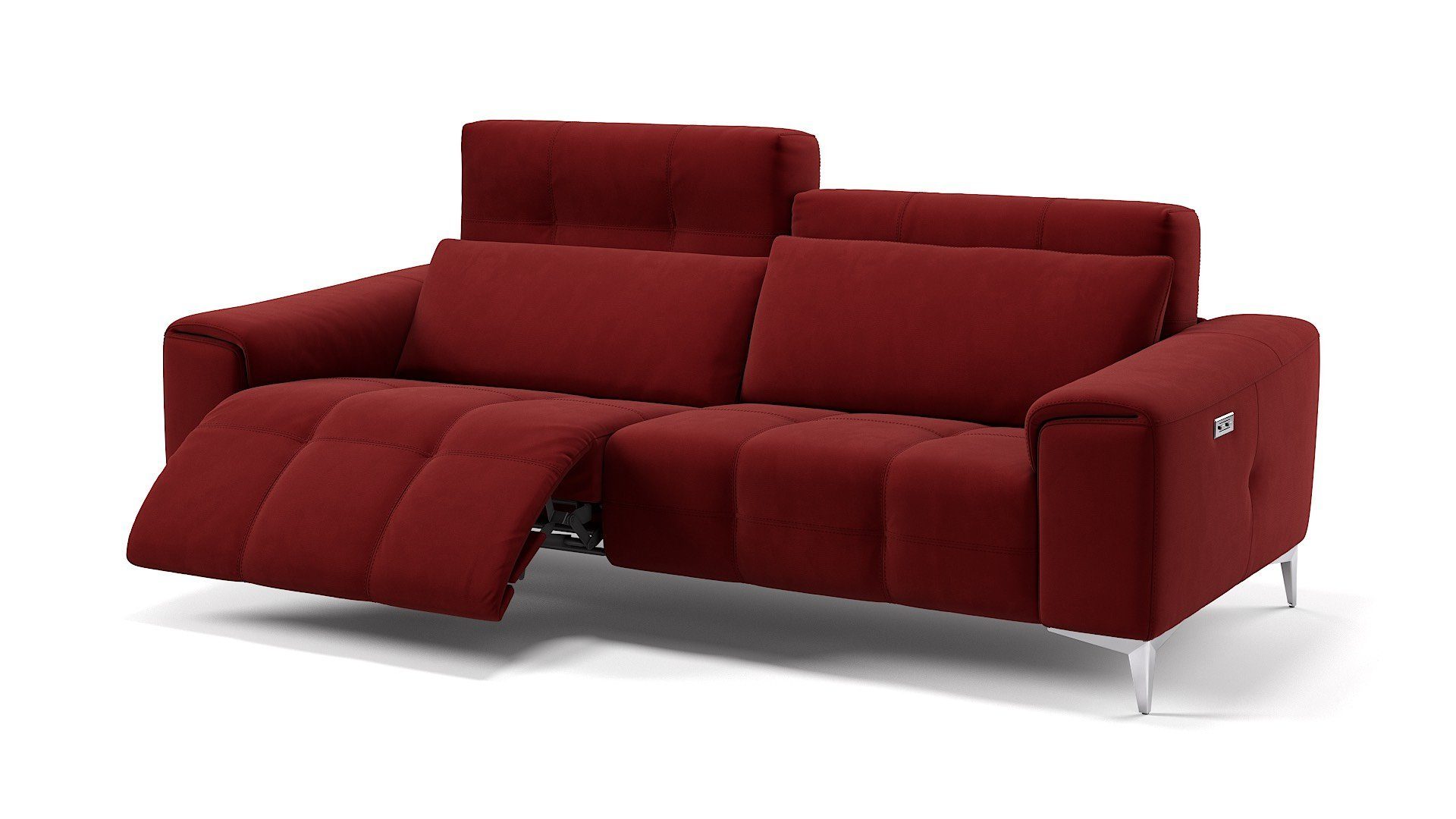Stoff 234 100 in Rot Sofanella - Sofa XL: x SALENTO 3-Sitzer cm Sofanella Sofa