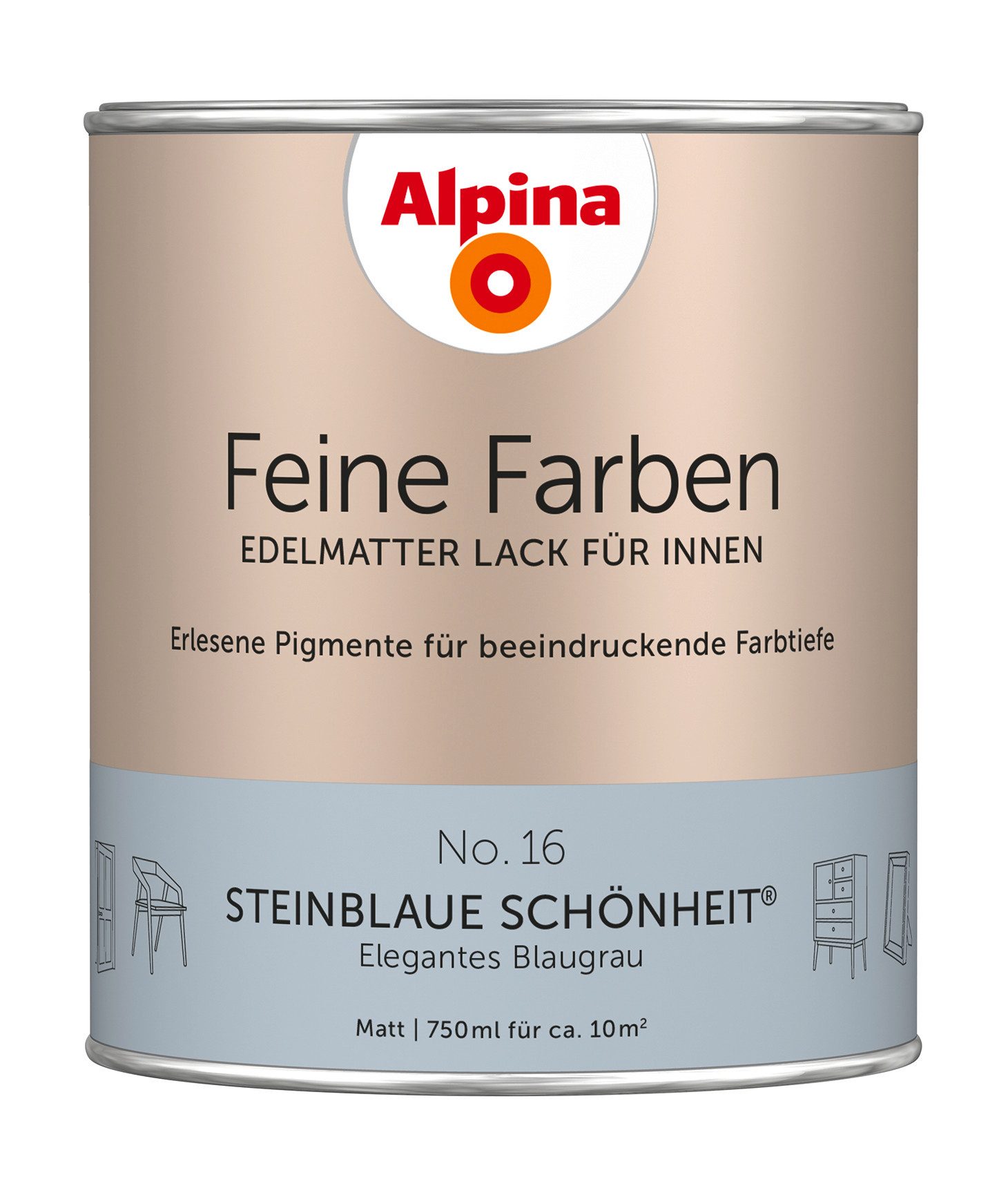 Alpina Lack Alpina Feine Farben Lack edelmatt 750ml - Farbfamilie Blau