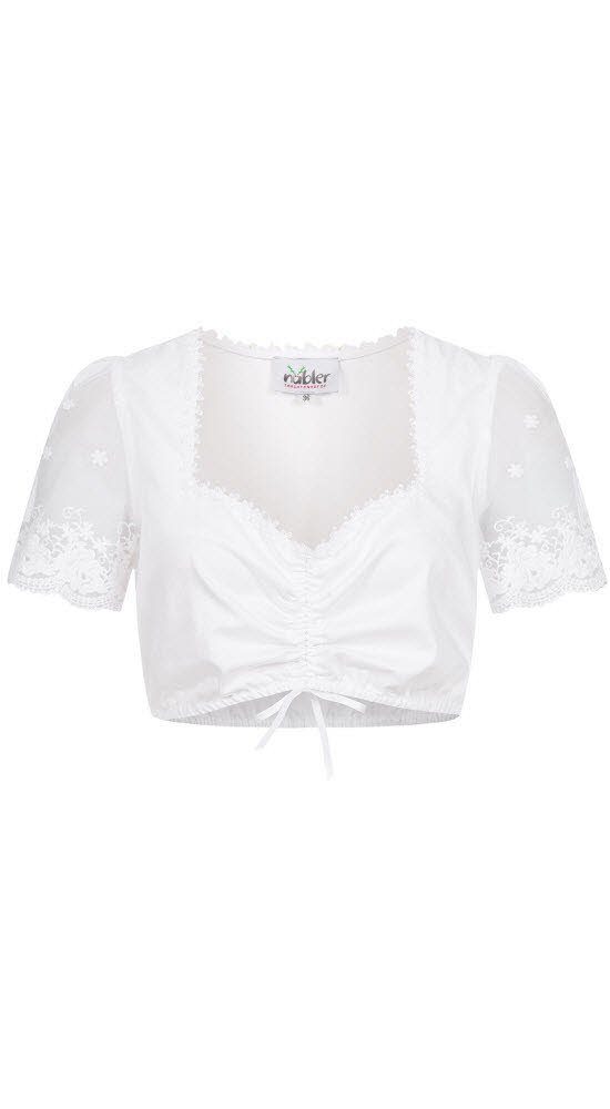 Dirndlbluse Dirndlbluse Kurzarm Mareile in Weiß von Nübler
