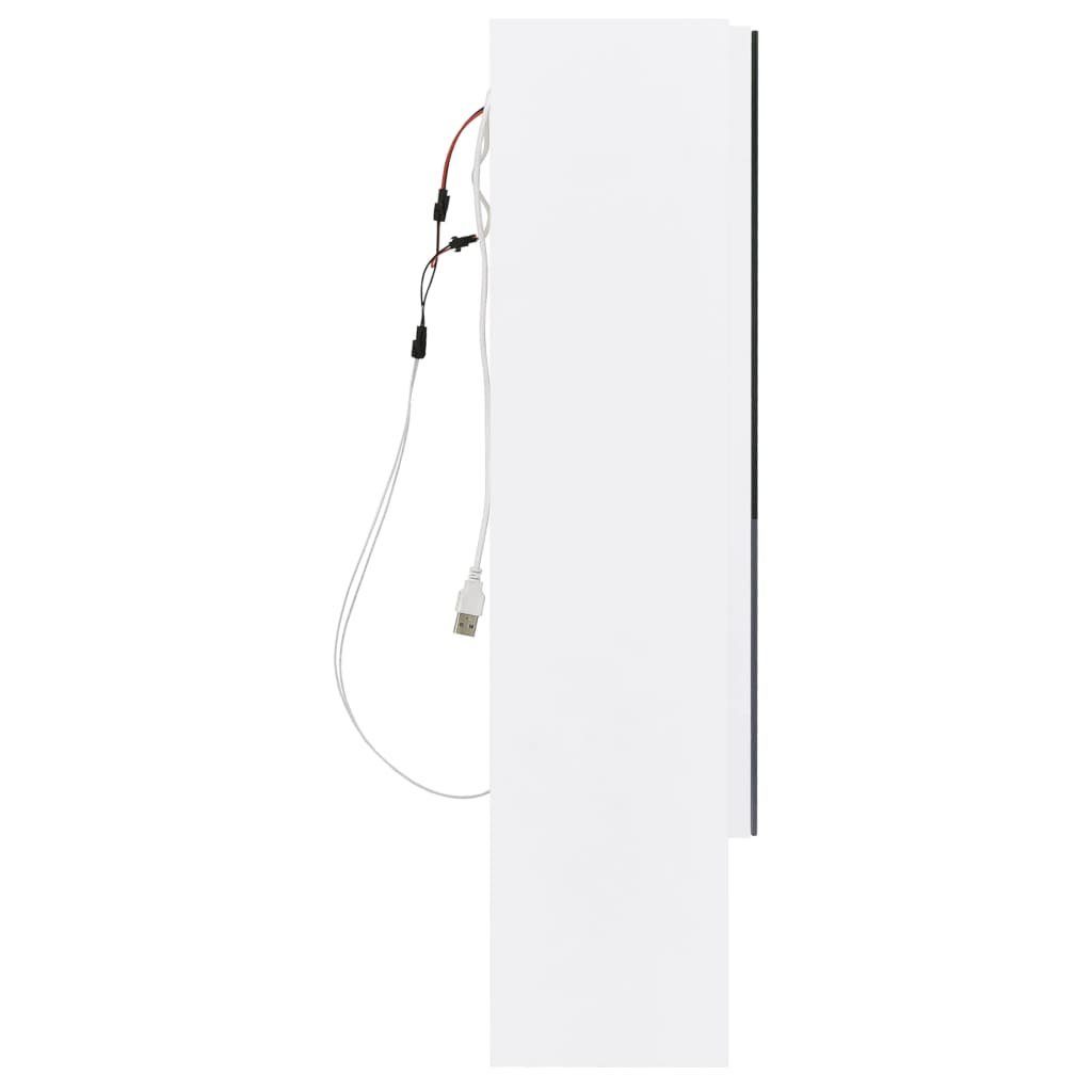 Badezimmerspiegelschrank 80x15x60 Weiß (1-St) cm vidaXL MDF LED-Bad-Spiegelschrank