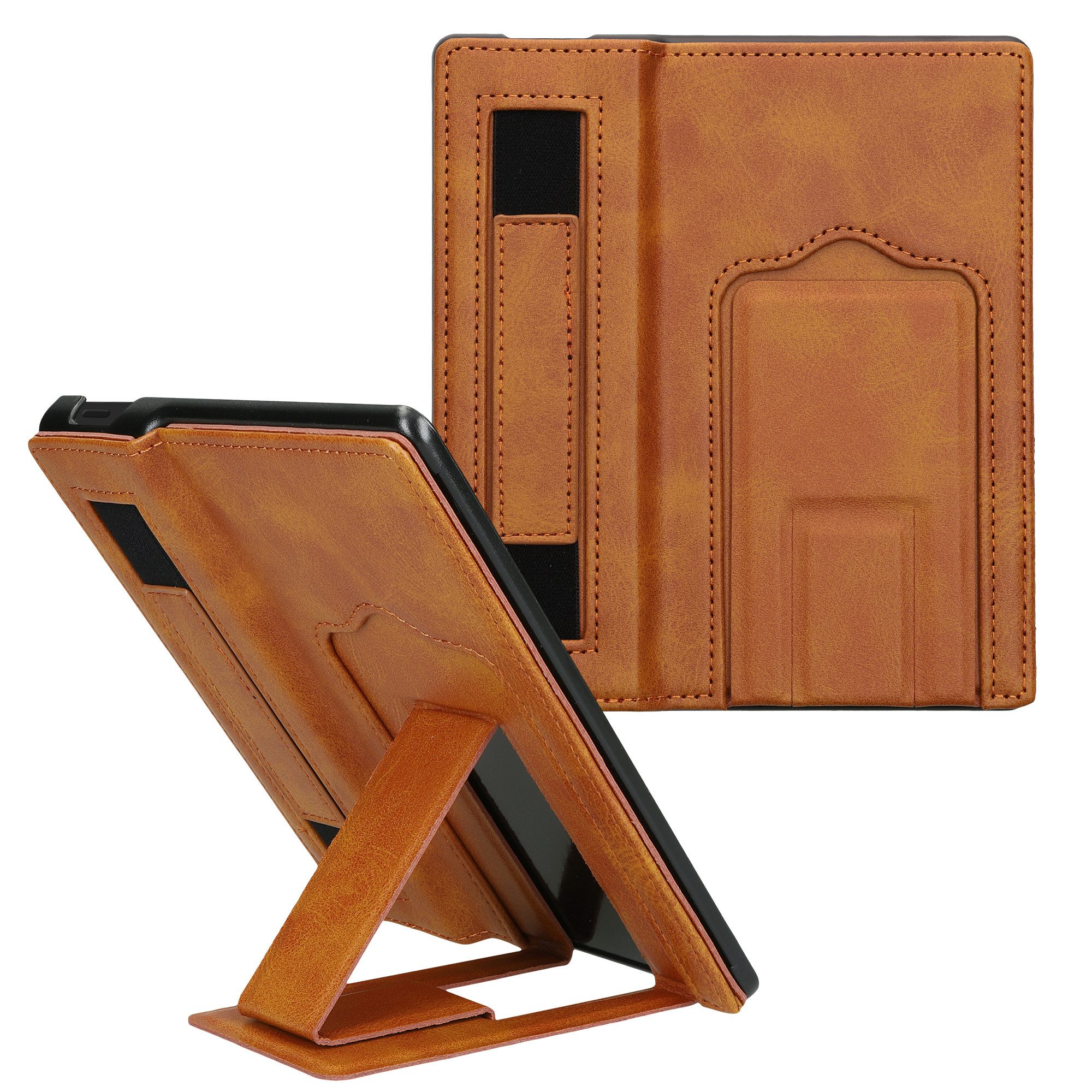 kwmobile Tablet-Hülle Kunstleder Schutzhülle für Amazon Kindle Oasis 10. Generation, Hülle Kunstlederhülle mit Ständer und Handgurt
