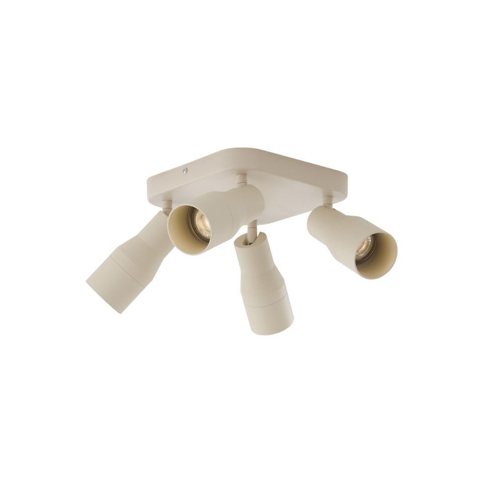 Qazqa LED Aufbaustrahler Stanley, ohne Leuchtmittel, Extra-Warmweiß, QAZQA Aufbau­spot, gu10, Beige, Aluminium, Modern