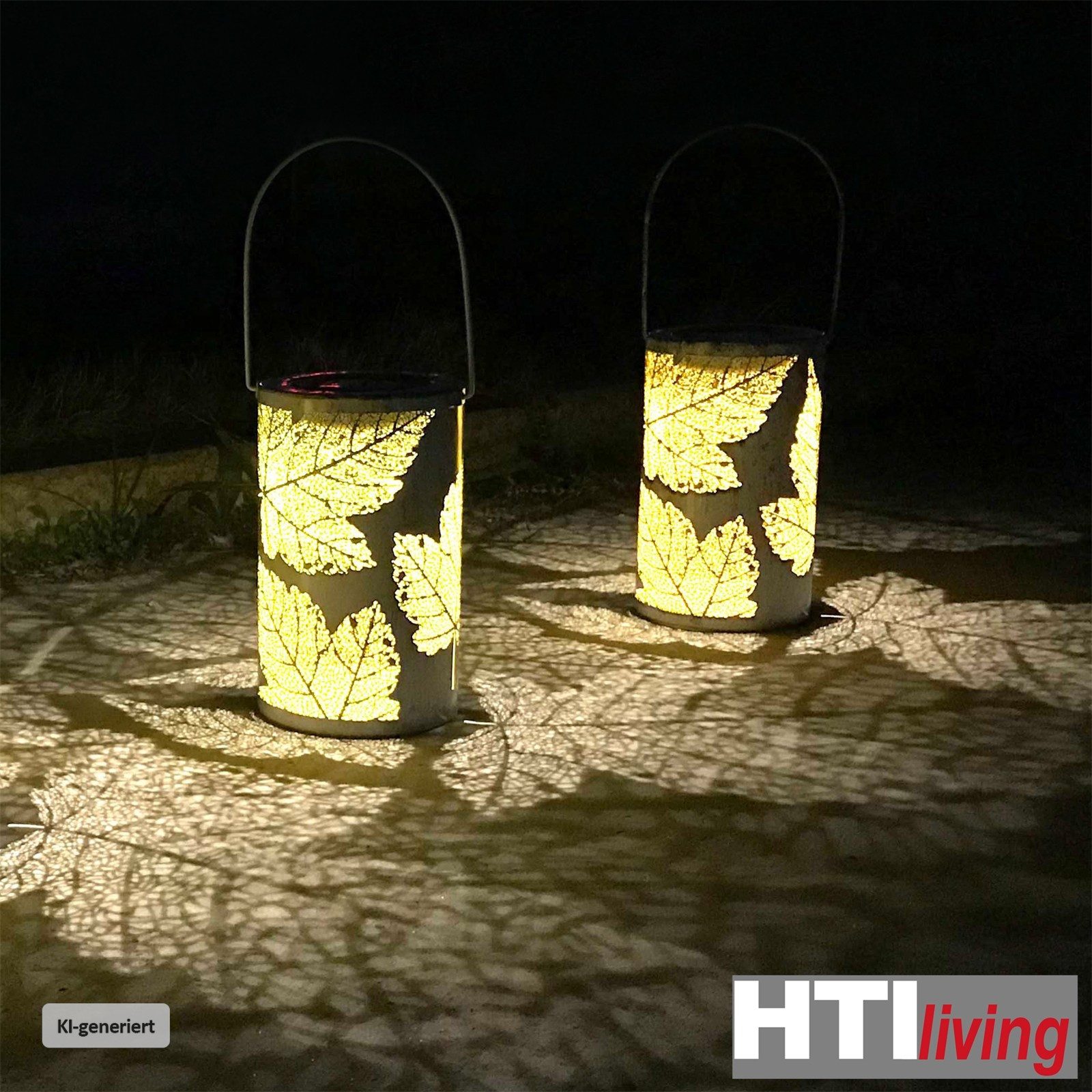 HTI-Living LED Solarleuchte Solarlaterne Blätter Luna, nicht relevant, LED – Bild 3 von 4