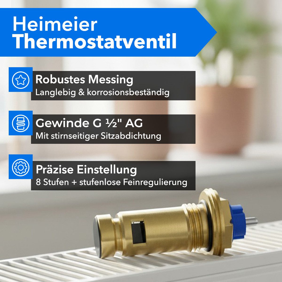 Belrad Heizkörper Thermostatventil HV-4368, G 1/2" günstig online kaufen