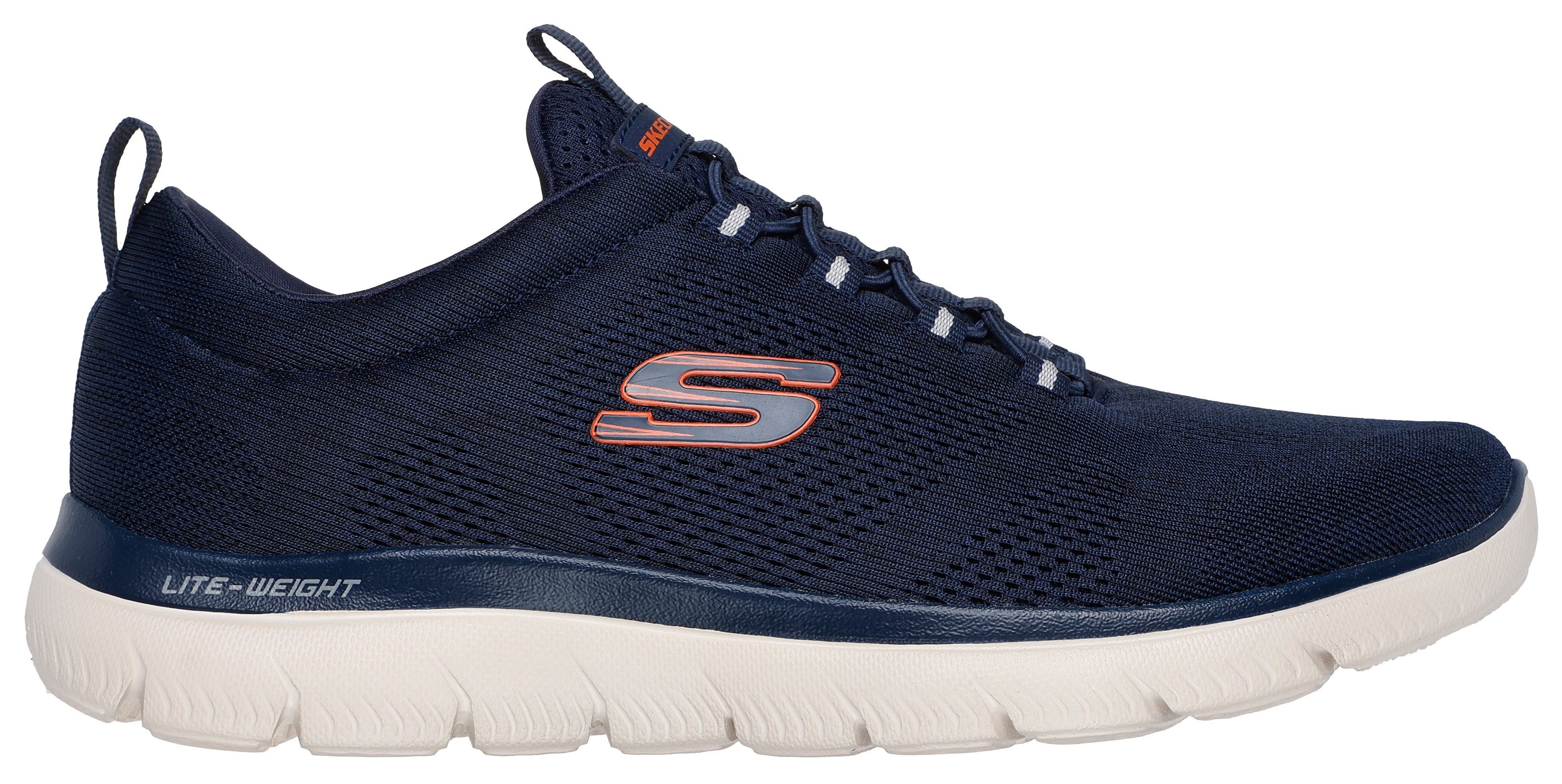 Skechers SUMMITS Slip-On Sneaker Freizeitschuh, Slipper, Komfortschuh mit elastischer Bungee-Schnürung