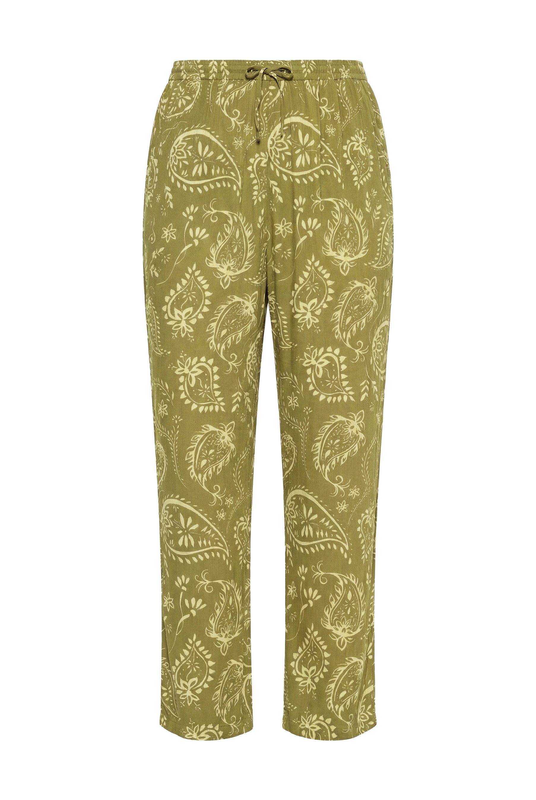 Schlupfhose Hose Rose Paisleymuster weites Bein Elastikbund