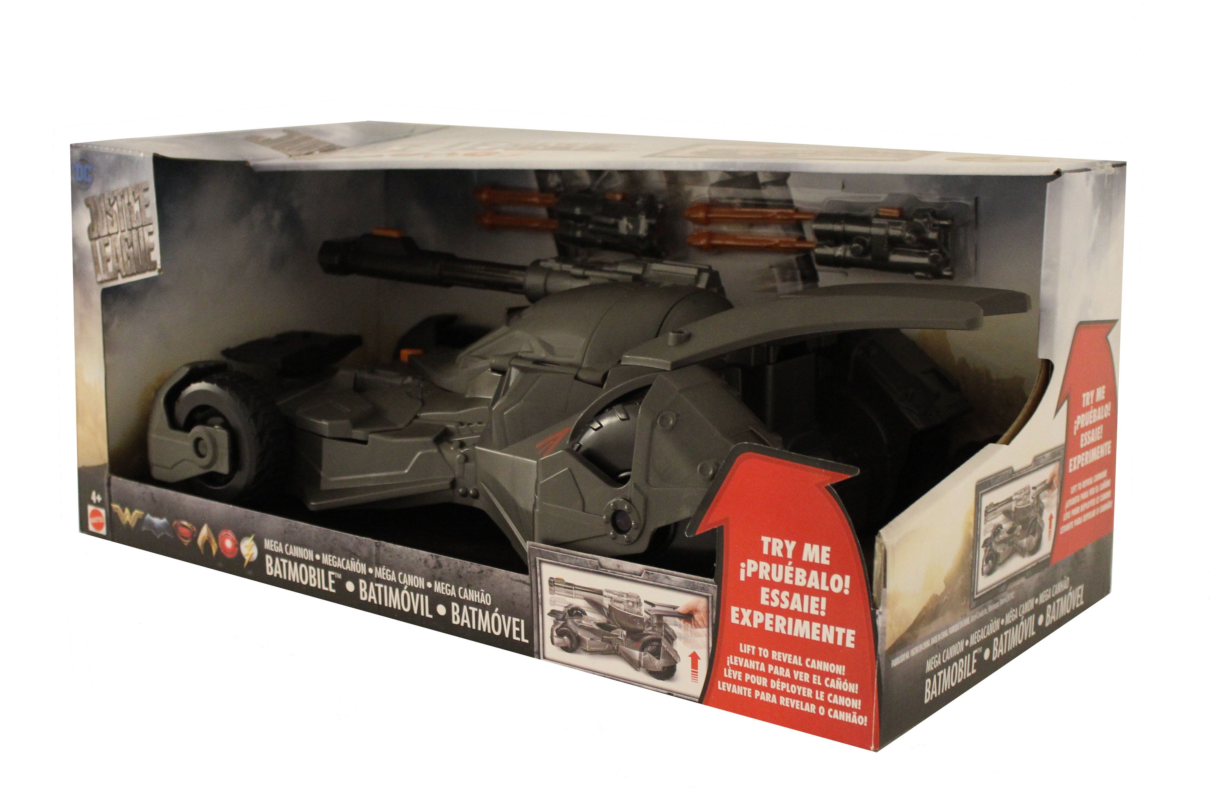 Mattel GmbH Spielzeug-Auto DC Justice League Megakanonen Batmobil für 15 cm Figuren