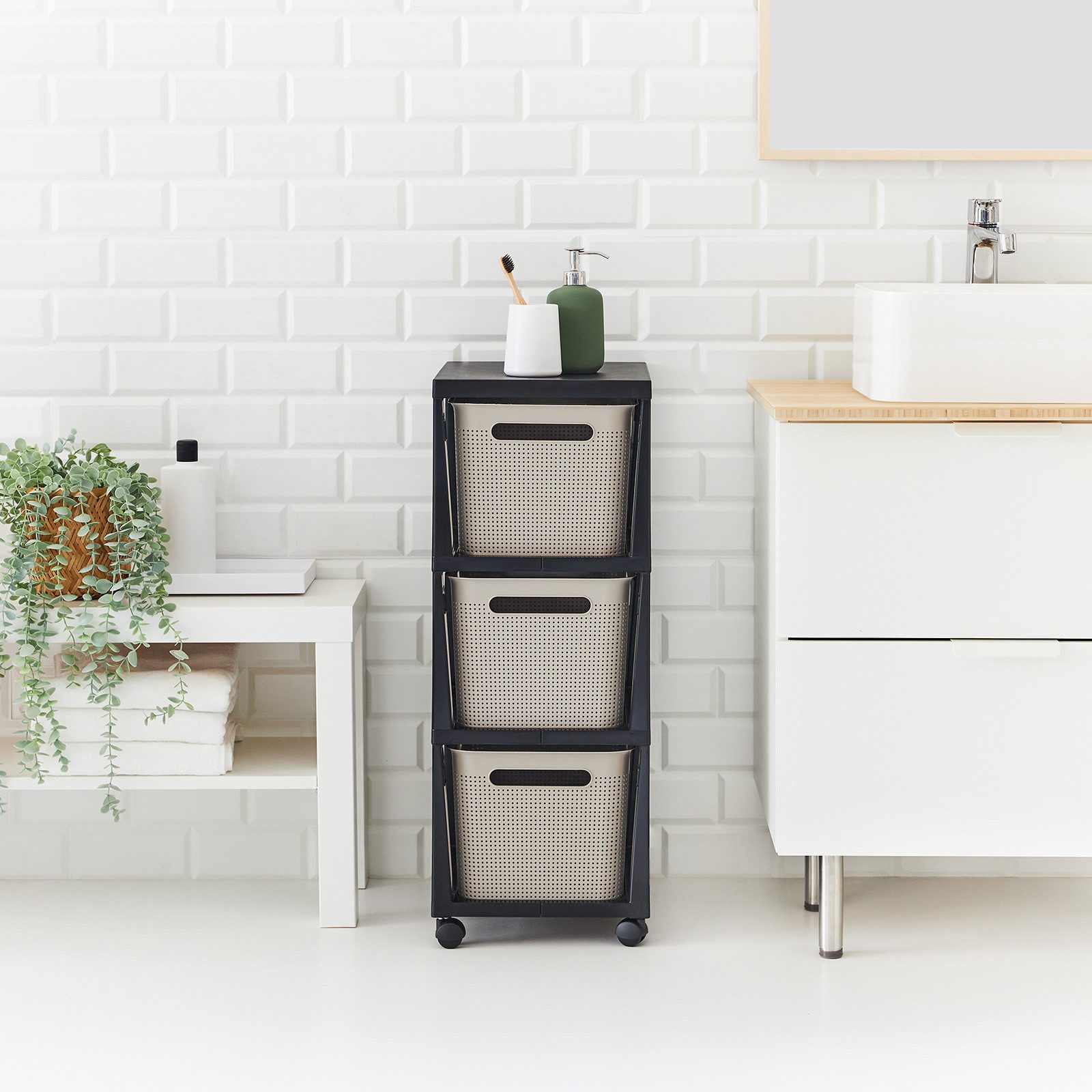 ROTHO Rollcontainer BRISEN Rollcontainer 3 x 16 l, (3 St) günstig online kaufen