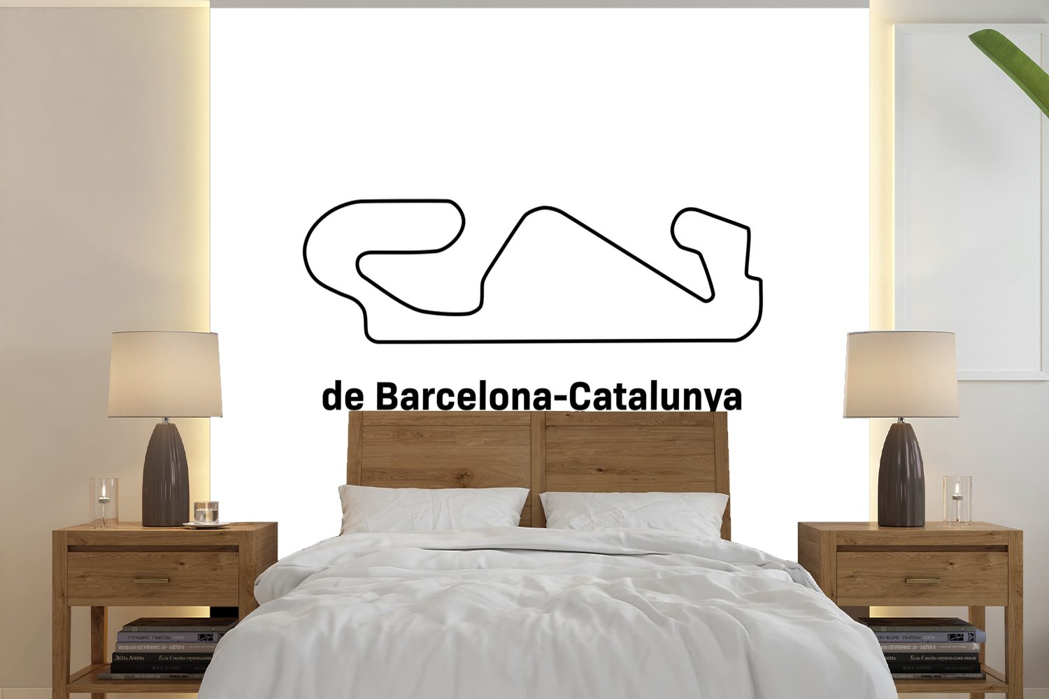MuchoWow Fototapete F1 - Rennstrecke - Barcelona, Matt, bedruckt, (5 St), Vinyl Tapete für Wohnzimmer oder Schlafzimmer, Wandtapete