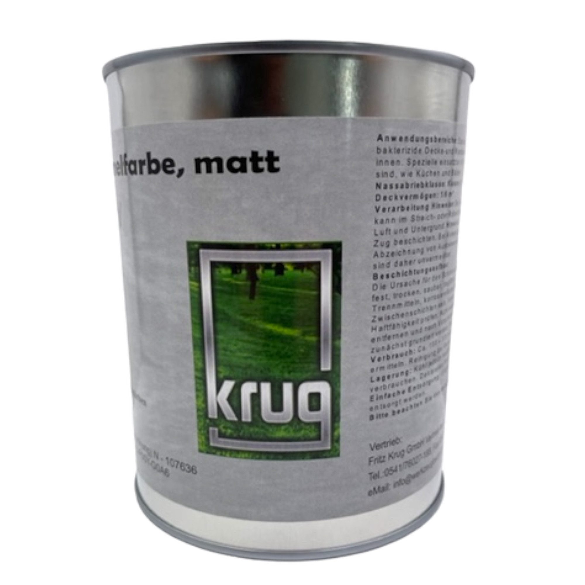 Fritz Krug Feuchtraumfarbe Krug Antischimmelfarbe Matt 0,75 L