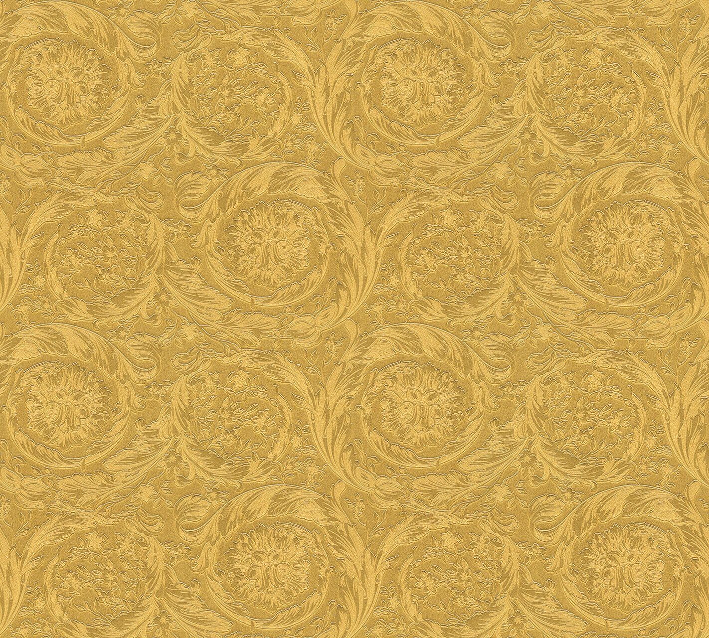 KUNSTLOFT Vliestapete Versace Metallics 2 0.7x10.05 m, Leicht glänzend, lichtbeständige Design Tapete