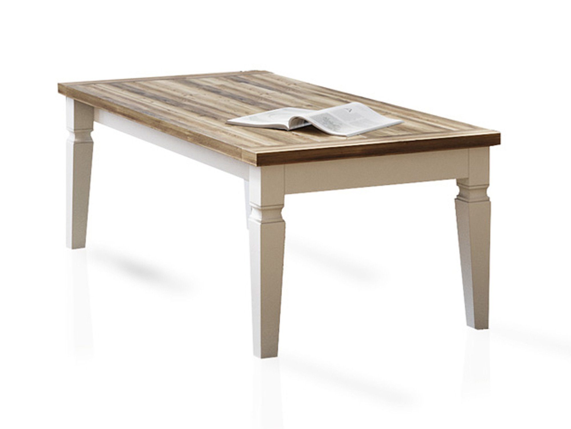 Moebel-Eins Couchtisch, NOTTINGHAM Couchtisch, recyceltes Altholz, teilmassiv