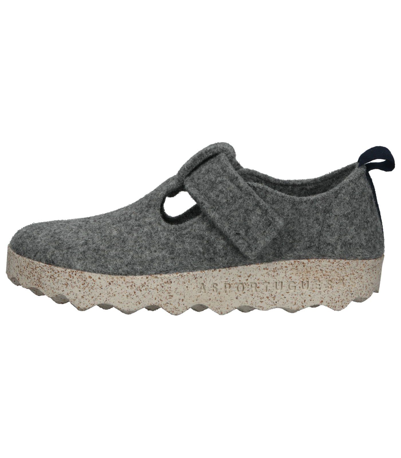 Asportuguesas Halbschuhe grau Klettschuh Filz