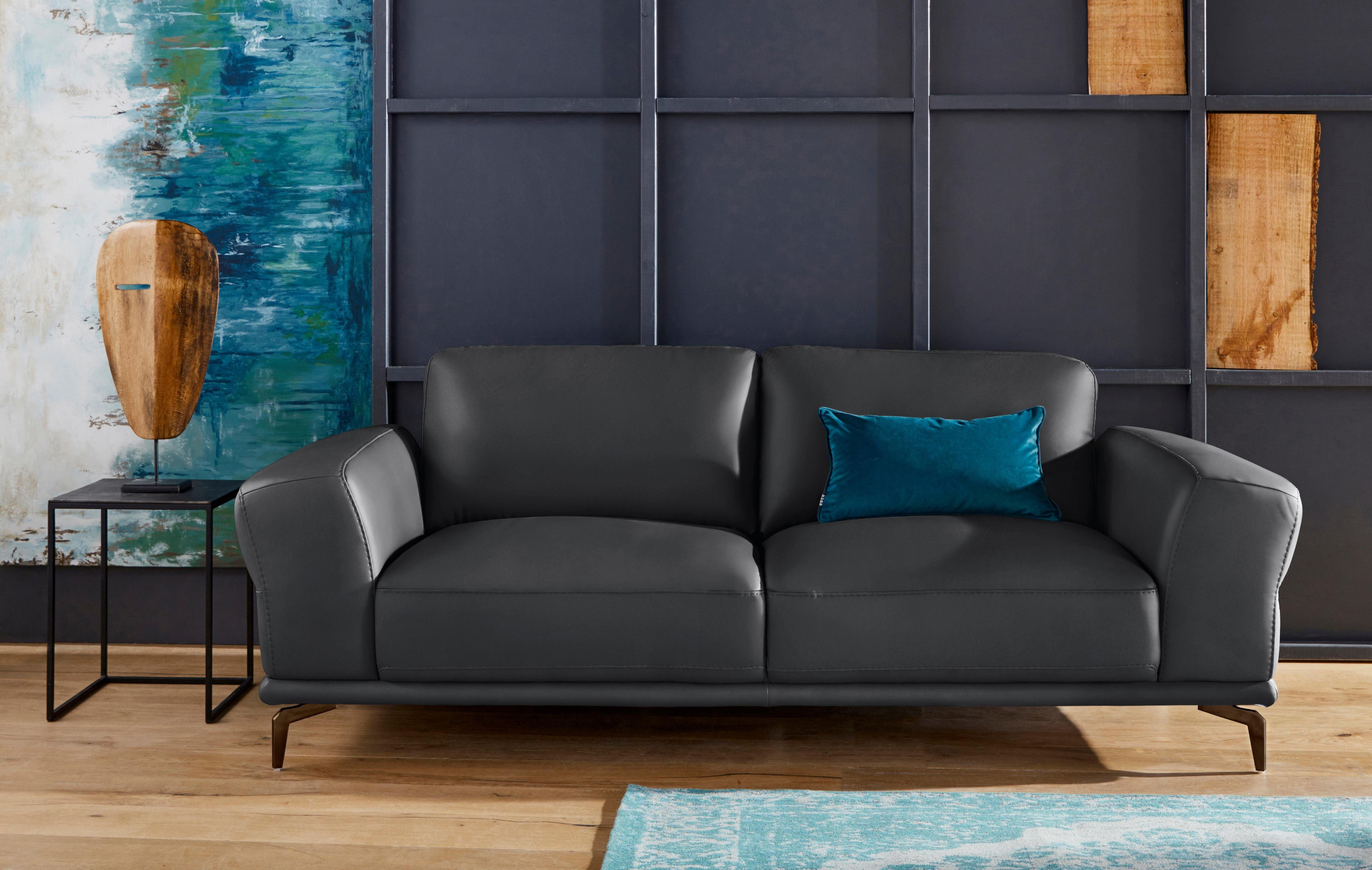 W.SCHILLIG 2,5-Sitzer montanaa, mit Metallfüßen in Bronze pulverbeschichtet, Breite 212 cm