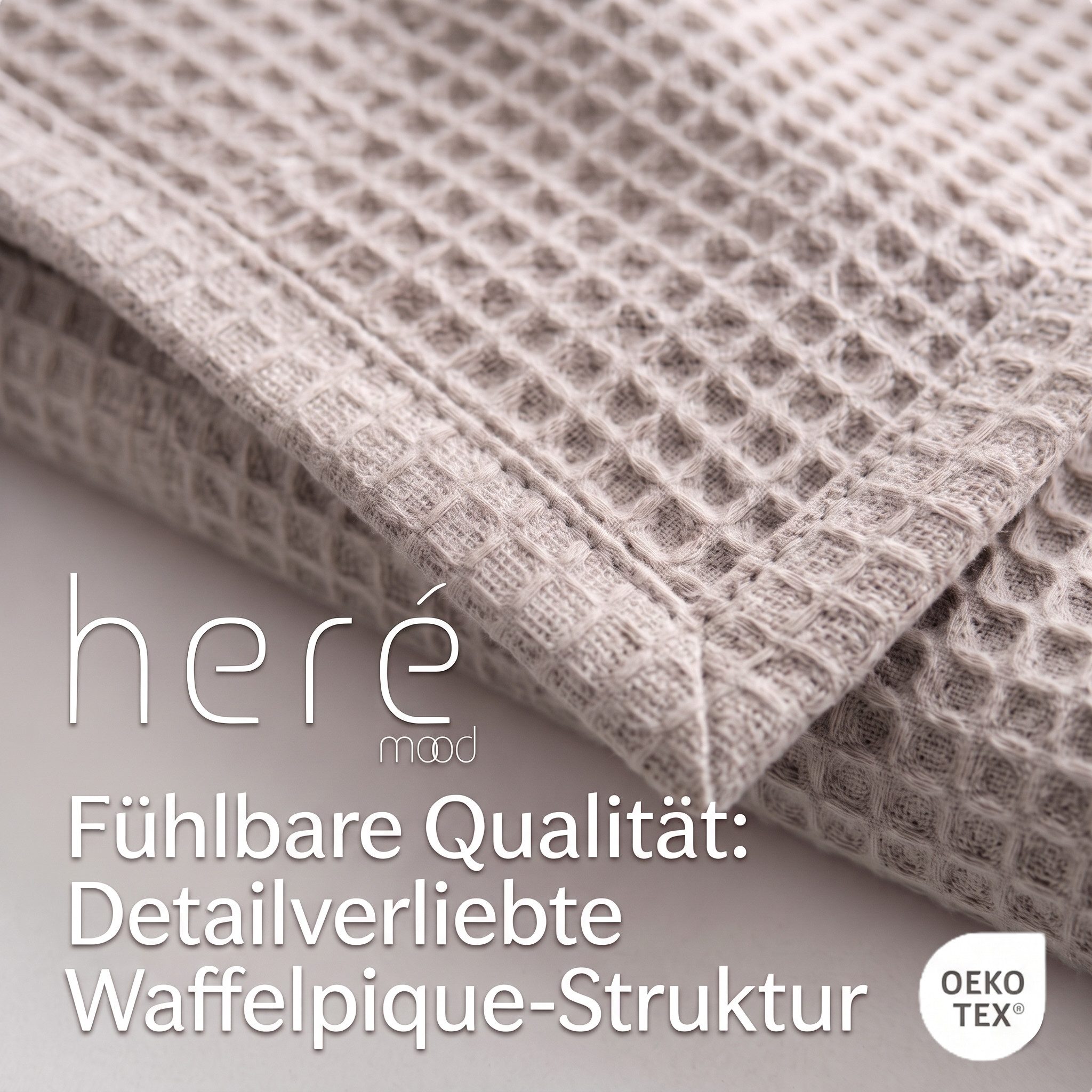 herémood Tagesdecke aus 100% Baumwolle – Wohndecke Elegante Waffelpique Kuscheldecke, für Sofa & Bett, atmungsaktiv & pflegeleicht – 150x200 cm BEIGE