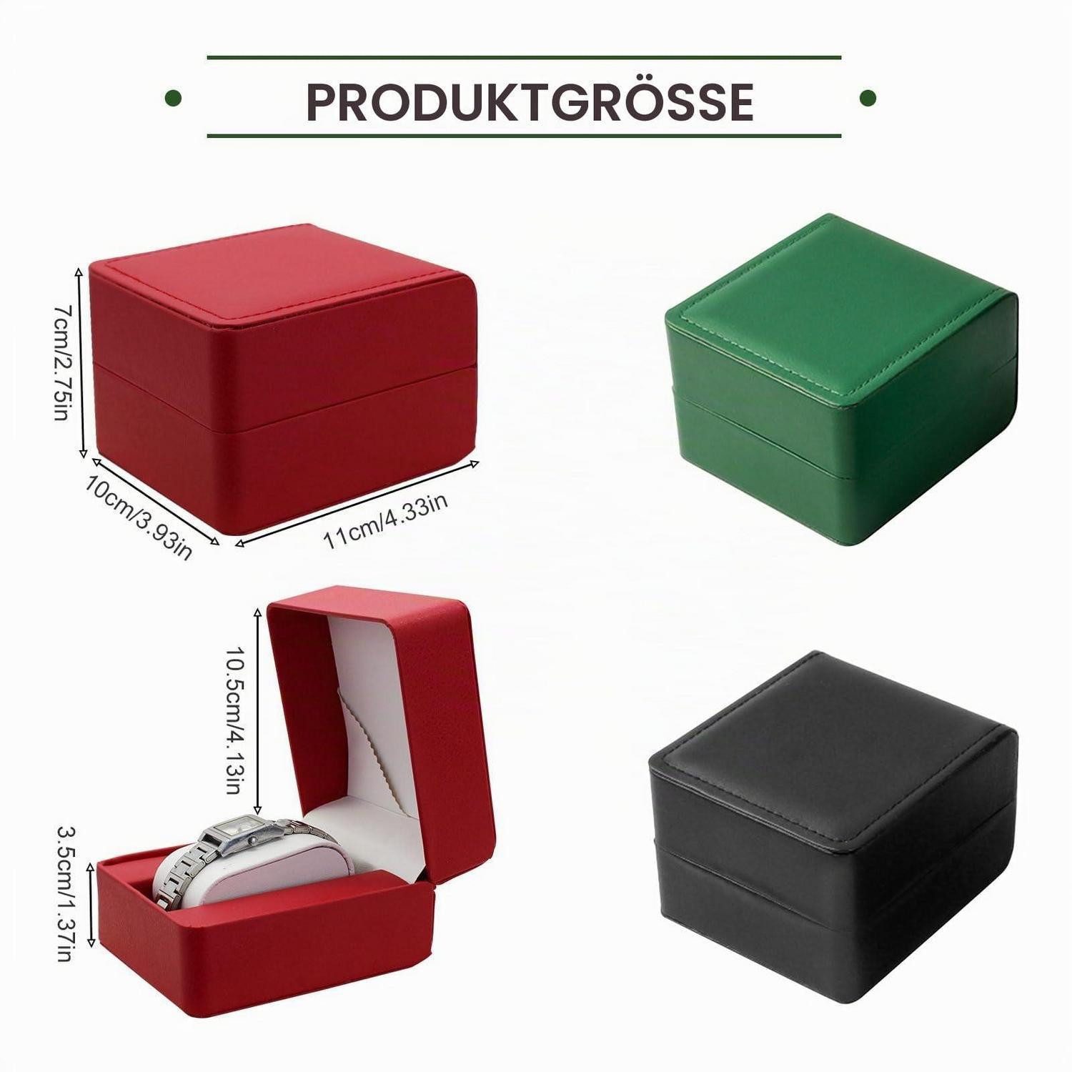 LuxusKollektion Uhrenbox Uhrenbox Lederoptik Schwarz (1 St)