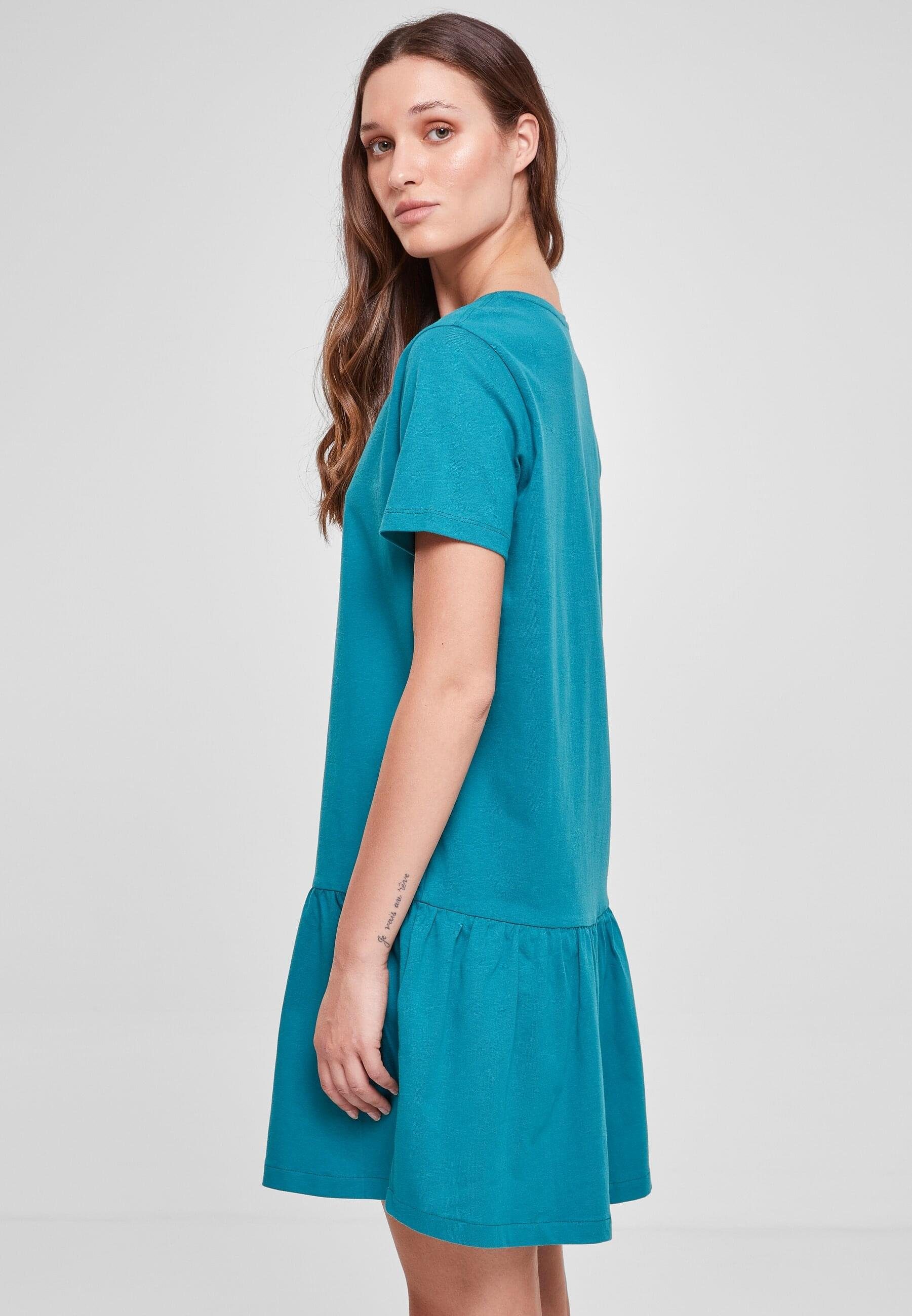 URBAN CLASSICS Stillkleid Damen Tee Valance watergreen (1-tlg) Dress Ladies