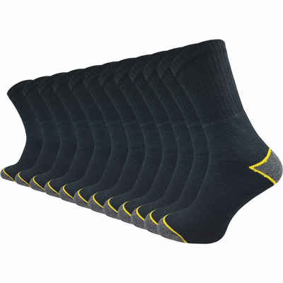 GAWILO Шкарпетки робочі für Herren mit atmungsaktiver Baumwolle gegen Schweißfüße (12 Paar) Ideal für Захисне взуття - mit stabilisierendem Rippschaft