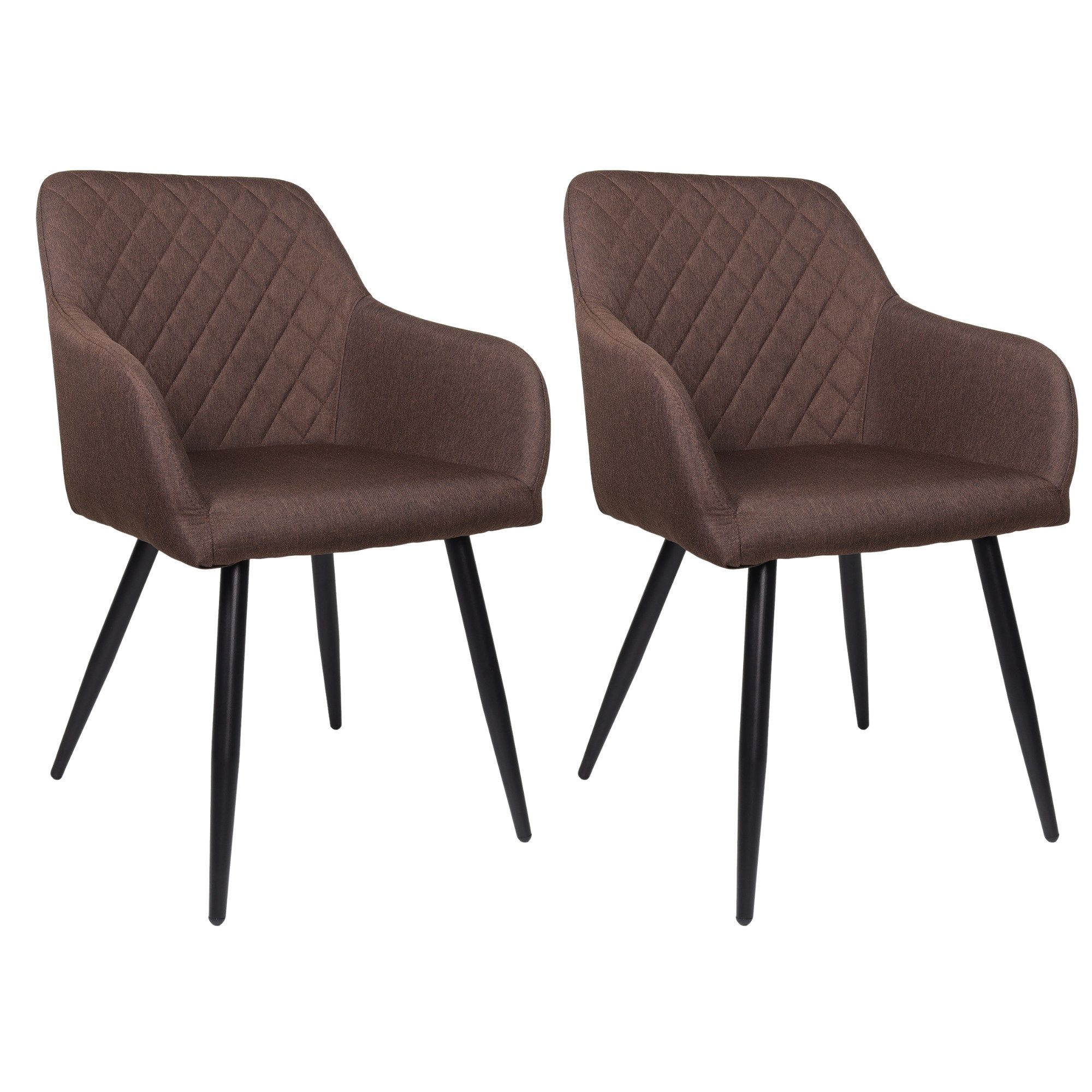 Albatros International Esszimmerstuhl Esszimmer Stühle 2 er Set SILA, Stuhl Stühle Esszimmerstühle, Küche (2er Set, Braun, Stoff Bezug), Küchenstuhl Küchenstühle Essstühle für den Esstisch Ess Stühle