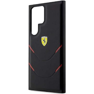 Ferrari Handyhülle Case Samsung Galaxy S23 Ultra Ferrari Kunstleder schwarz 6,8 Zoll, Kantenschutz