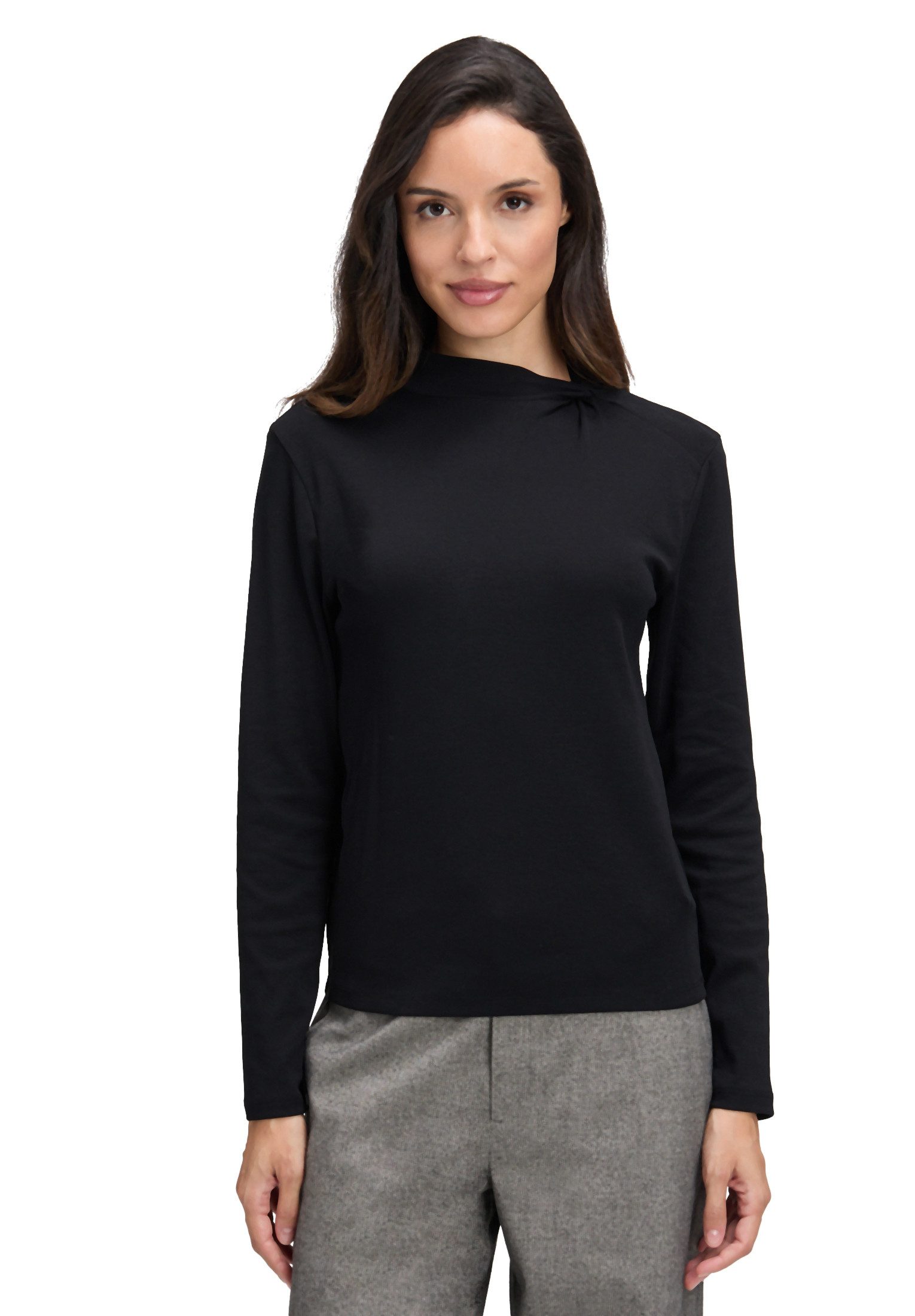 Cartoon Kurzarmshirt Damen Langarm-Shirt mit Kragen günstig online kaufen