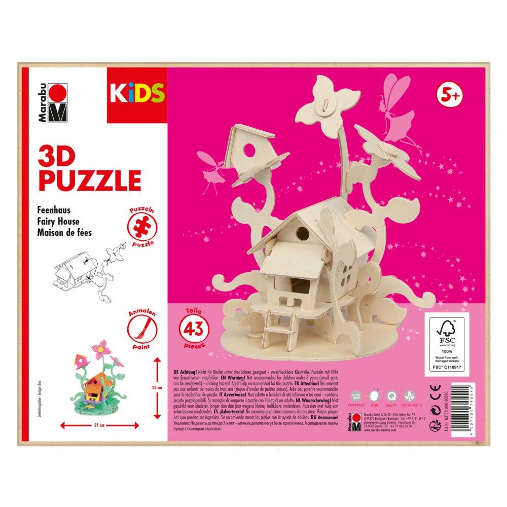 Marabu 3D-Puzzle Marabu KiDS 3D Puzzle Feenhaus, Puzzleteile