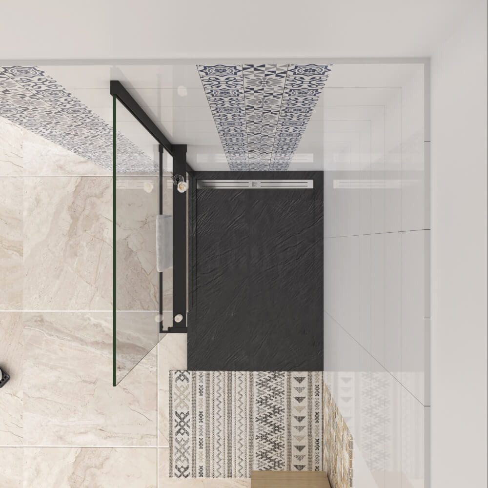 AICA Walk-in-Dusche 200cm 8mm ESG Walk In mit Handtuchhalter Duschwand Duschabtrennung, Einscheibensicherheitsglas