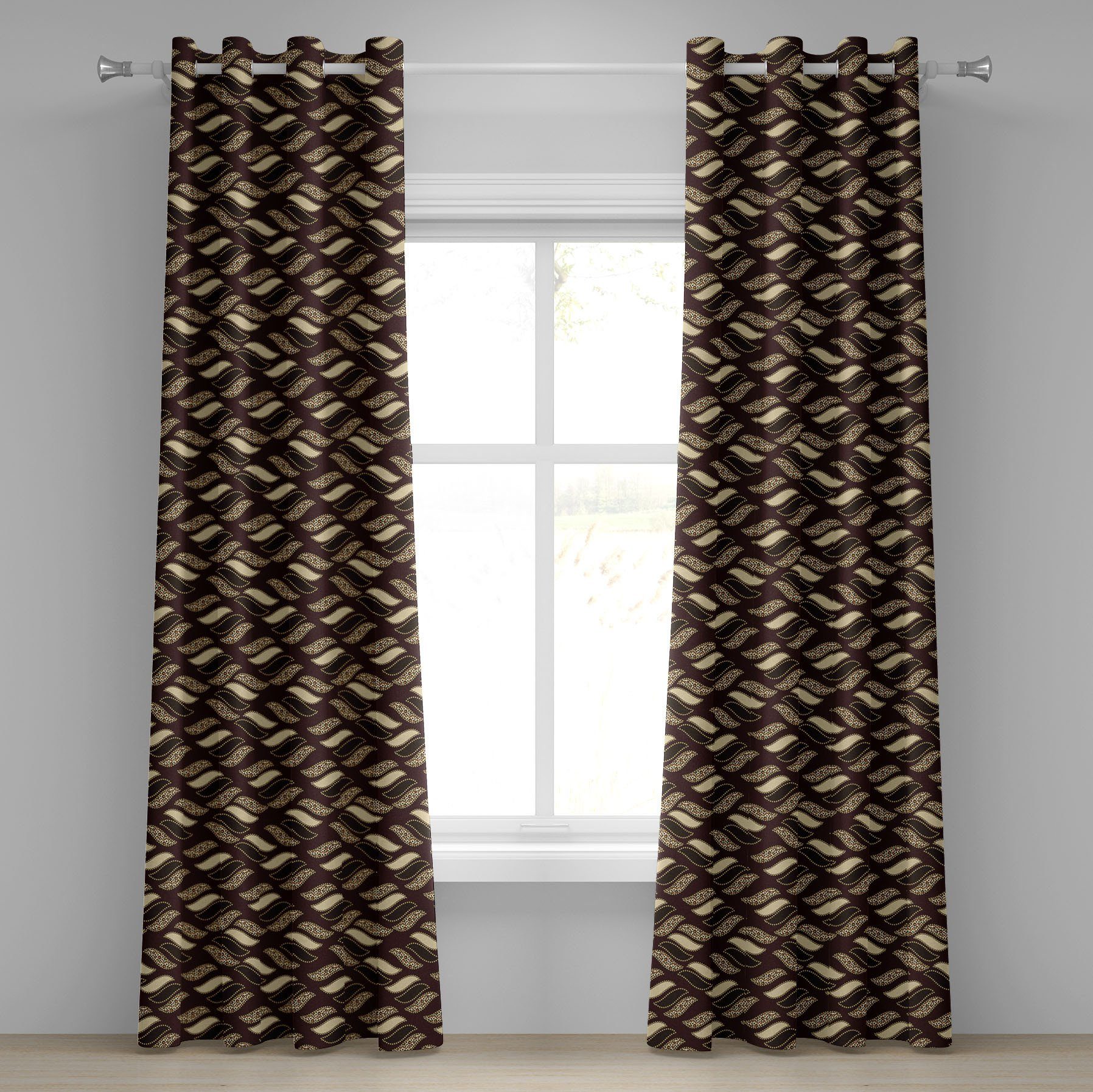 Gardine Dekorative 2-Panel-Fenstervorhänge für Schlafzimmer Wohnzimmer, Abakuhaus, afrikanisch Indigene Cheetah Haut