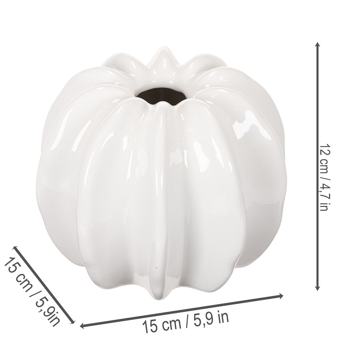 Florists Products Übertopf Elegante Keramikvase in Kürbisform für stilvolle Dekorationen – Bild 4 von 5