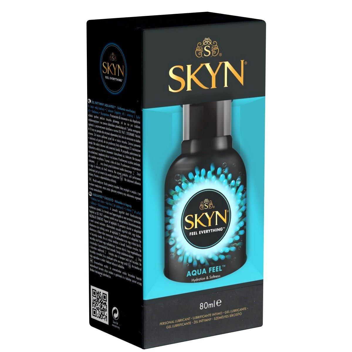 SKYN Gleitgel Aqua Feel - Hydration & Softness, Flasche mit 80ml, 1-tlg., natürliches, feuchtigkeitsspendendes Gleitgel ohne Parabene