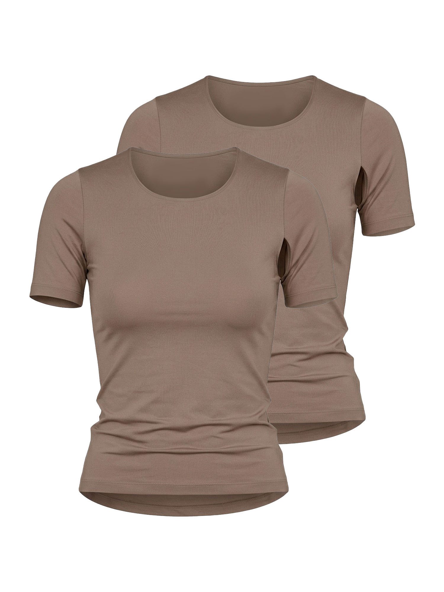 Nina Von C. Unterhemd 2er Pack Halbarm Shirt Seide&Modal (Packung, 2-St) hochwertiges Material aus Modal & Seide