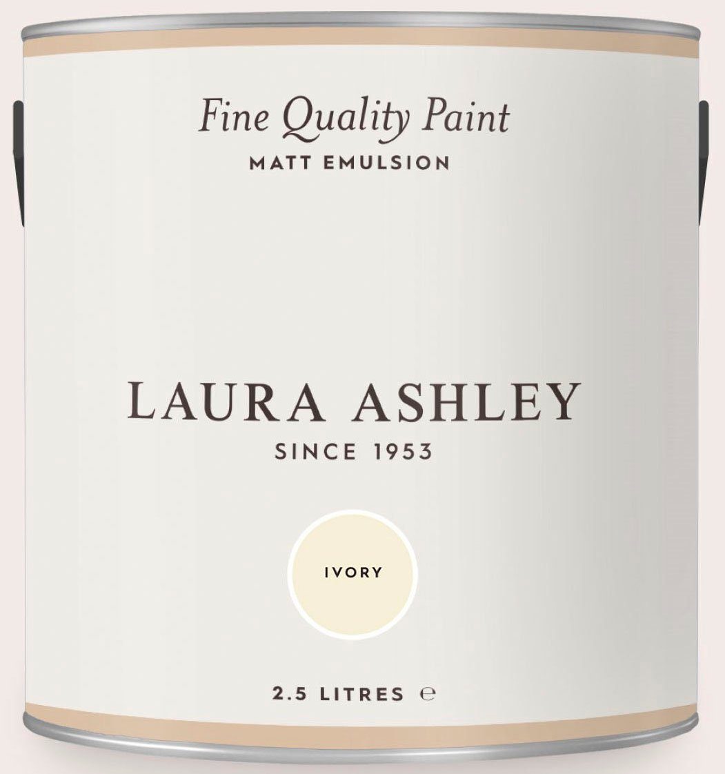 LAURA ASHLEY Wandfarbe Fine Quality Paint MATT EMULSION natural shades, matt, 2,5 L Ivory | Dispersionsfarben