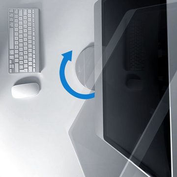 LogiLink BP0155 Monitorständer, (Monitorscheibe, 1-tlg., 360° Rotation, Aluminium, mit Anti-Rutsch-Pad, drehbar, Silber)