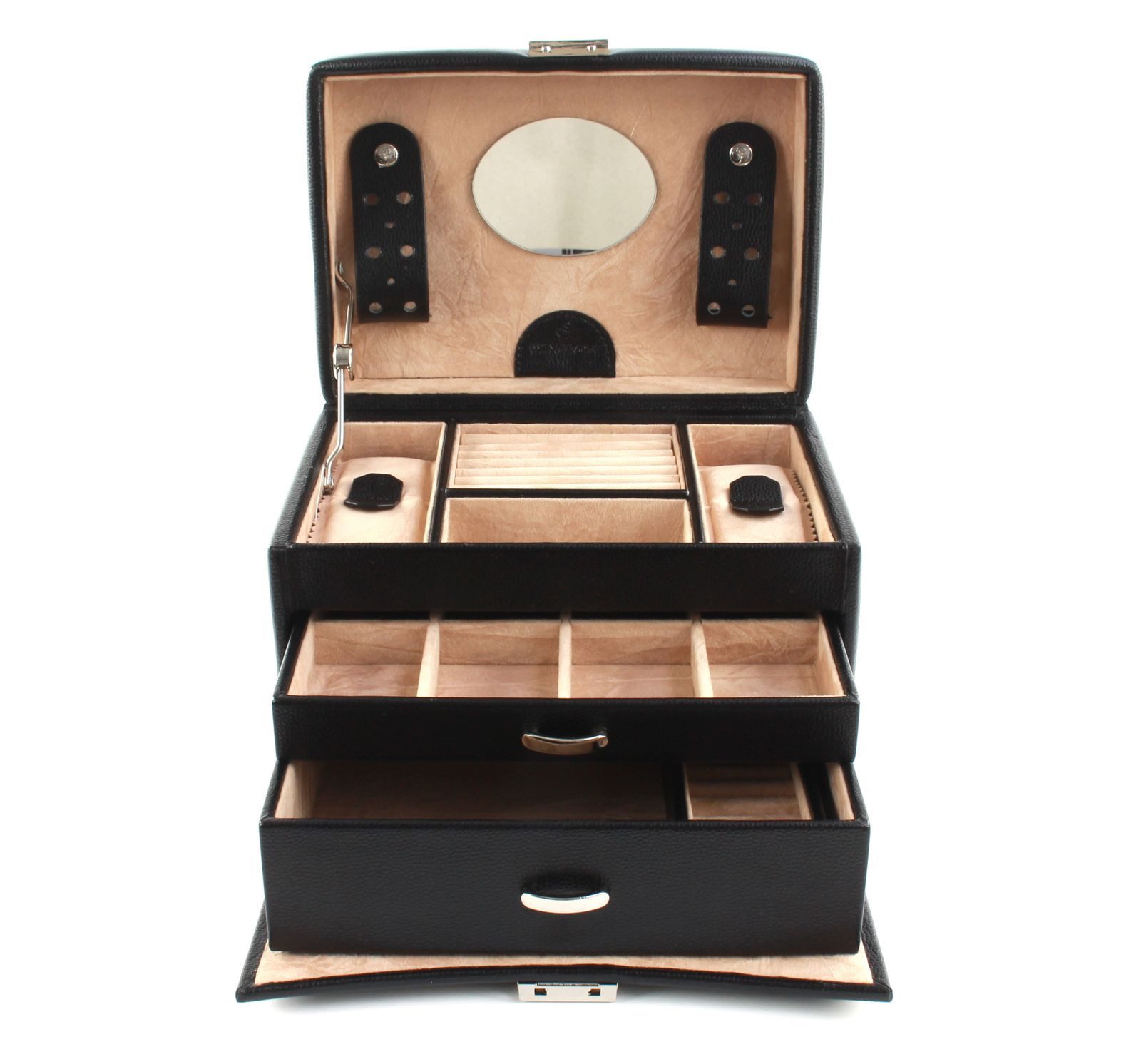 WINDROSE Schmuckkoffer Jewellery Box, aus echtem Rindsleder