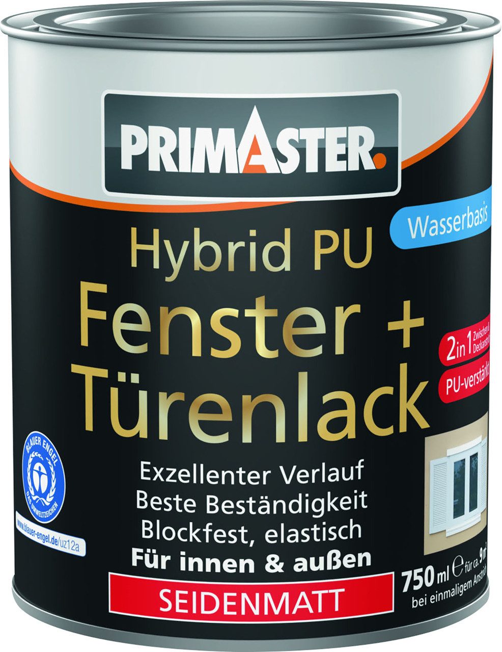 Primaster Tür- und Fensterlack Primaster Hybrid PU-Fenster + Türenlack 750 ml