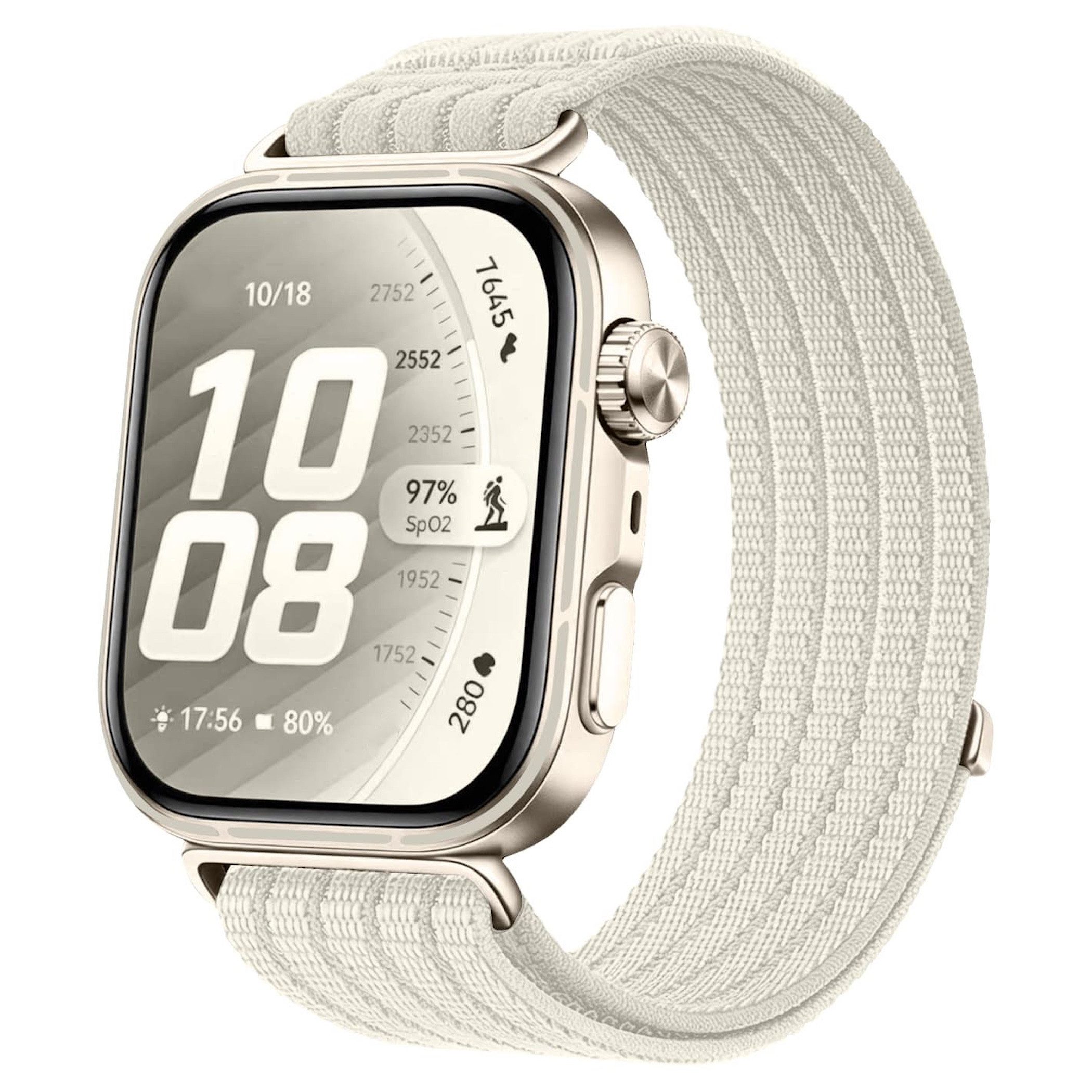 Wigento Smartwatch-Armband Nylon für Huawei Watch Fit 5 4 / 5 4 Pro / 3 Klettverschluss Starlight, Klettverschluss, Verstellbar