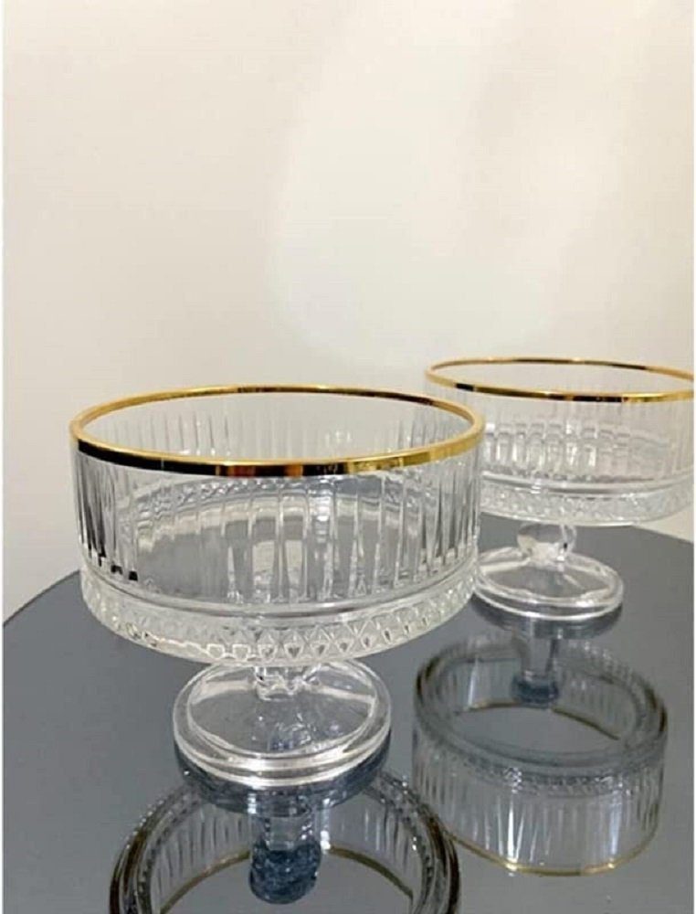 Pasabahce Eisschale Elysia Golden Touch 2er Pack Eis-Becher, Schale, Fruchtgeleeschale, Glas, (2-tlg)