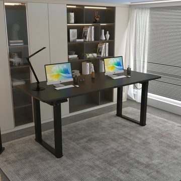 HOMALL Schreibtisch Höhenverstellbarer Schreibtisch 160/180cm mit 4 Beinen, 2 Motoren