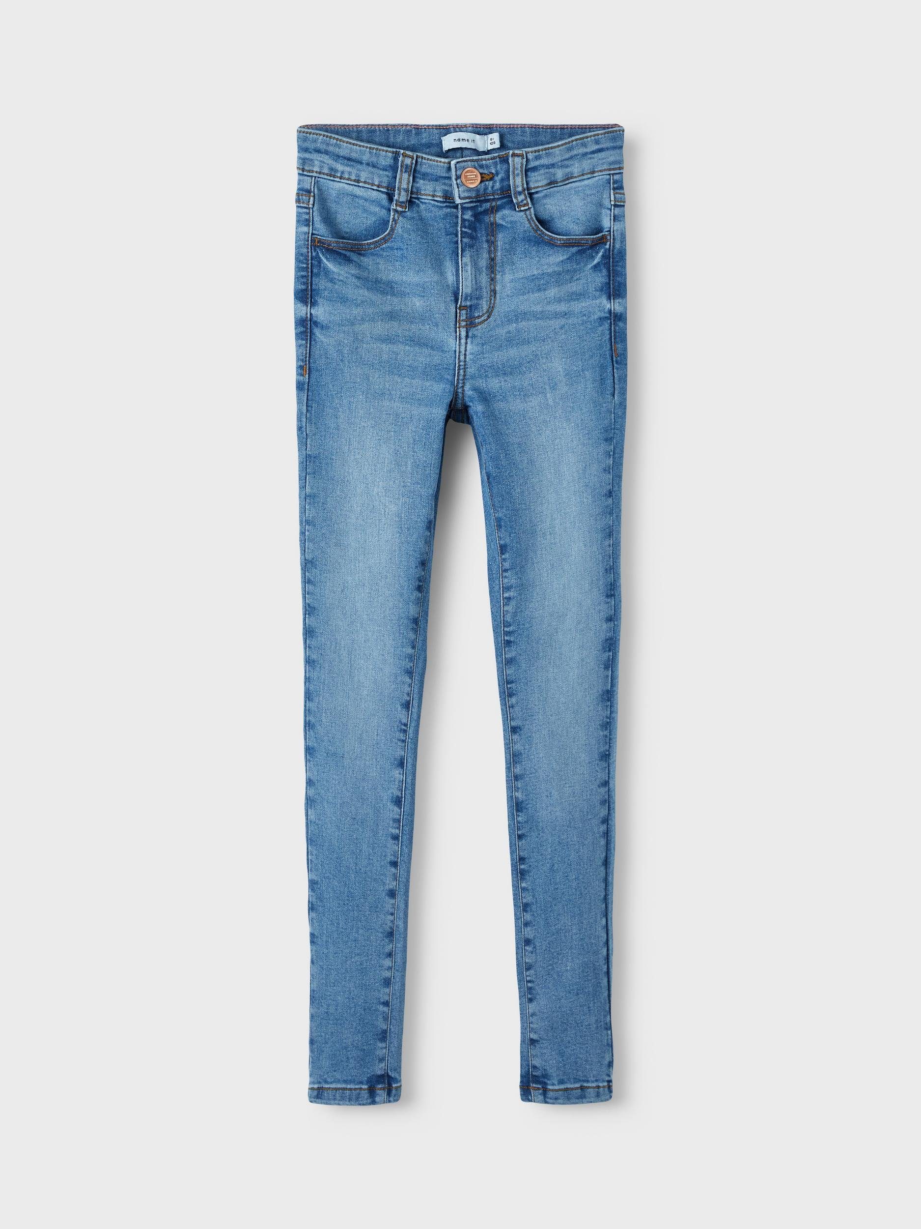 HW It blue Name denim SKINNY medium NKFPOLLY Slim-fit-Jeans 1180-ST JEANS