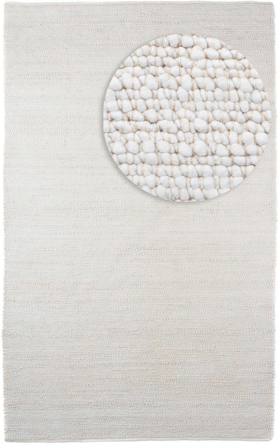 Wollteppich Toska - weiß, morgenland, rechteckig, Höhe: 13 mm