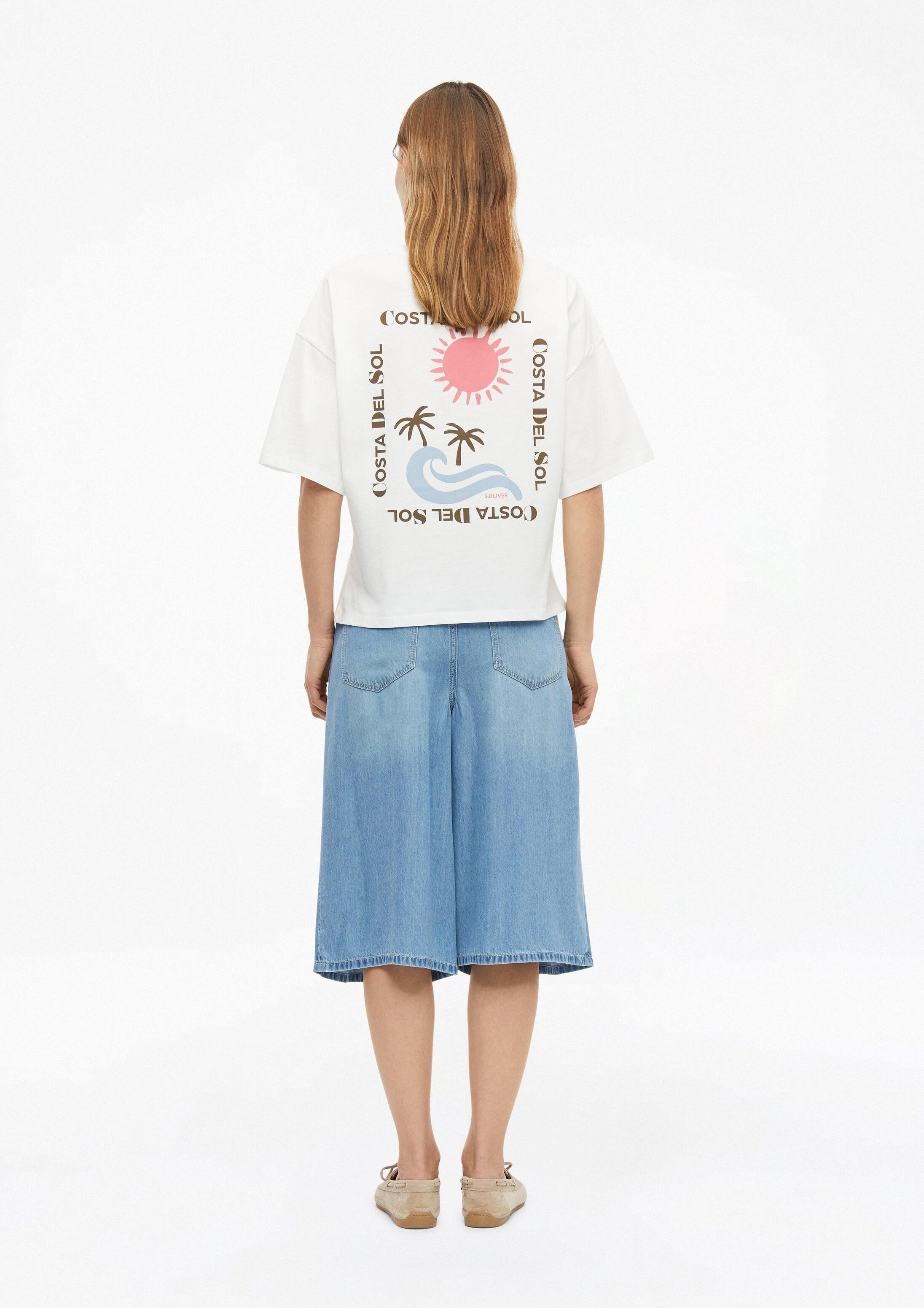 s.Oliver Kurzarmshirt T-Shirt Oversized Baumwoll-T-Shirt mit Print