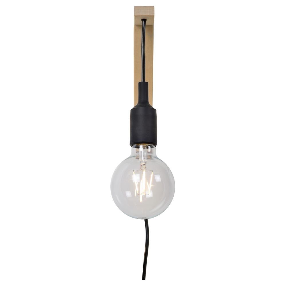 wall, mit Wandlampe, Wandleuchte, Wandleuchte enthalten: warmweiss, keine Holz, Leuchtmittel Nein, Angabe, Wandleuchte Wandlicht click-licht Schalter, Fix schwarz,