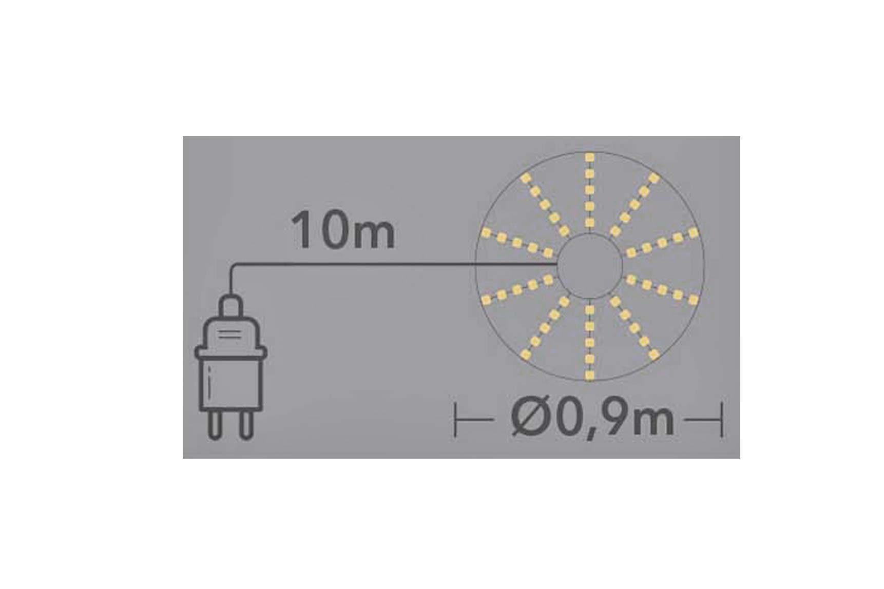 Coen Bakker Deco BV LED LED-Lichternetz für 0,9m Buchsbaum 100 Netlight, Round warmweiß Timer außen