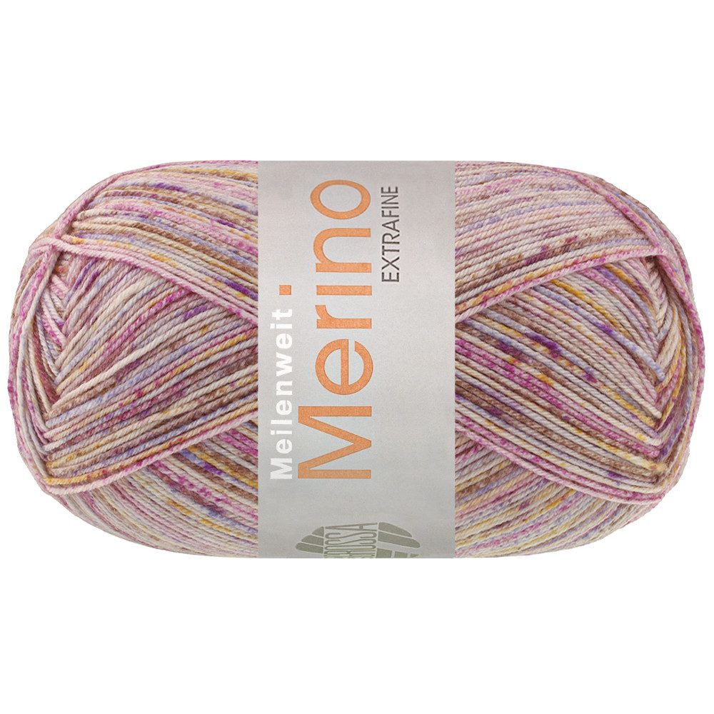 LANA GROSSA MEILENWEIT 100 Merino Extrafine MOUNTAIN Merino-Sockenwolle Häkelwolle, 420 m (Sockengarn aus Merino-Wolle, waschmaschinenfest, Extrafeine Merinowolle mit wunderschönem Farbeffekt), 100 g