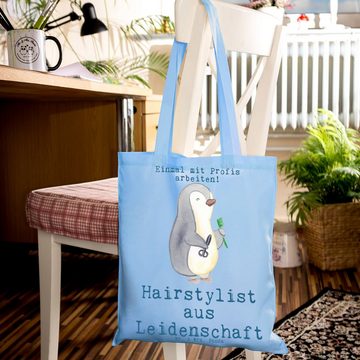 Mr. & Mrs. Panda Tragetasche Hairstylist Leidenschaft - Sky Blue - Geschenk, Danke, Rente, Coiffeu (1-tlg), Modisches Design