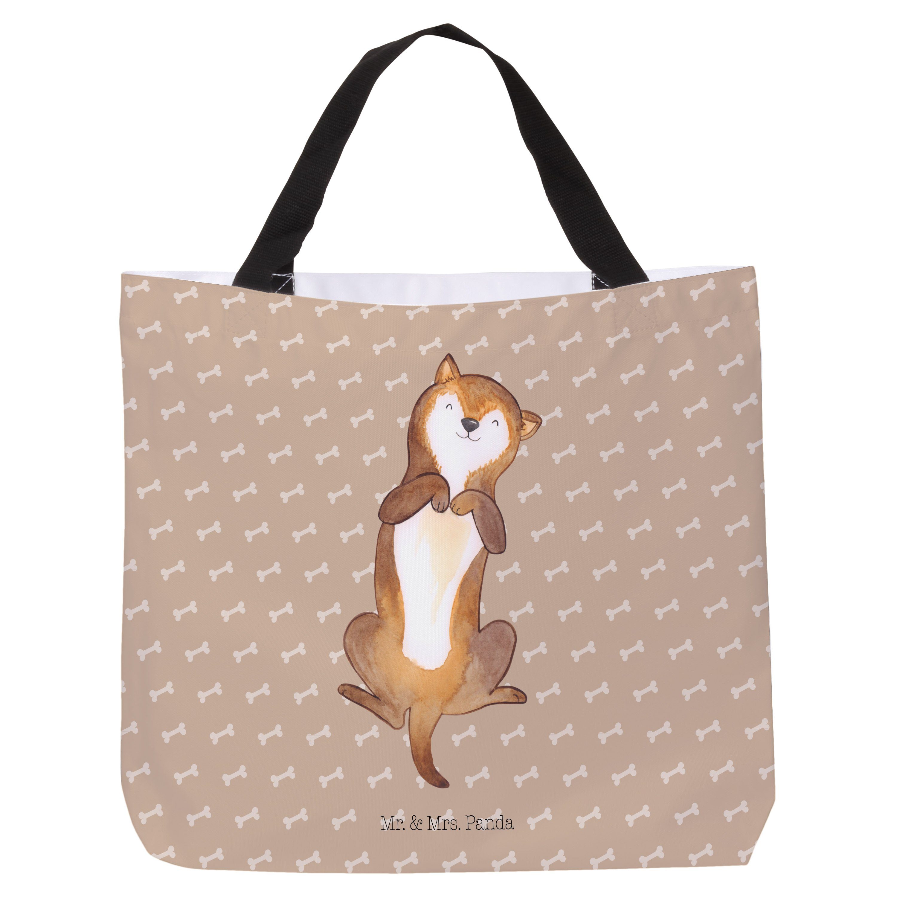 Mr. & Mrs. Panda Shopper Hund Bauchkraulen - Hundeglück - Geschenk, Einkaufstasche, Strandtasc (1-tlg)