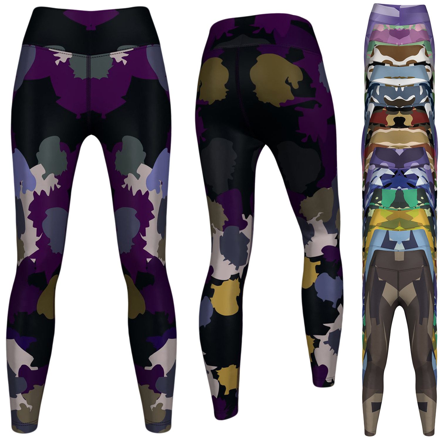 German Wear Leggings GYM-8037 Camo Leggings dehnbar für Sport Yoga Gymnastik Training Tanz freizeit