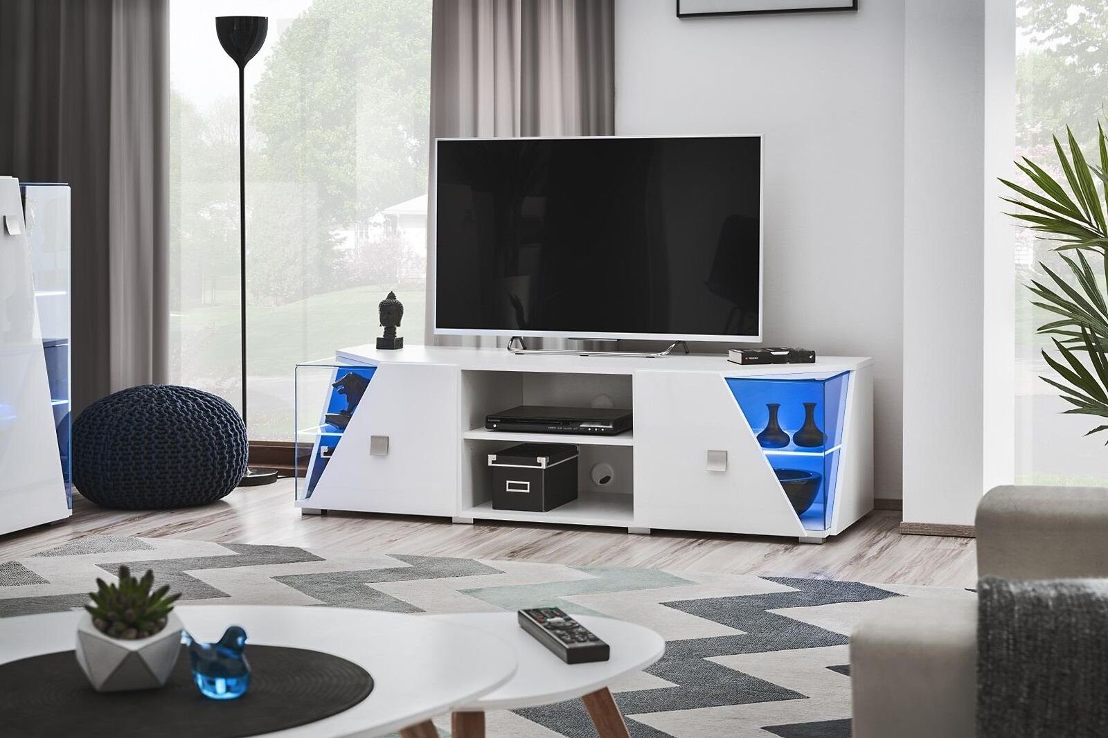 JVmoebel Lowboard TV Ständer Holz Made Modern Weiß in Neu, Möbel Luxus Europa