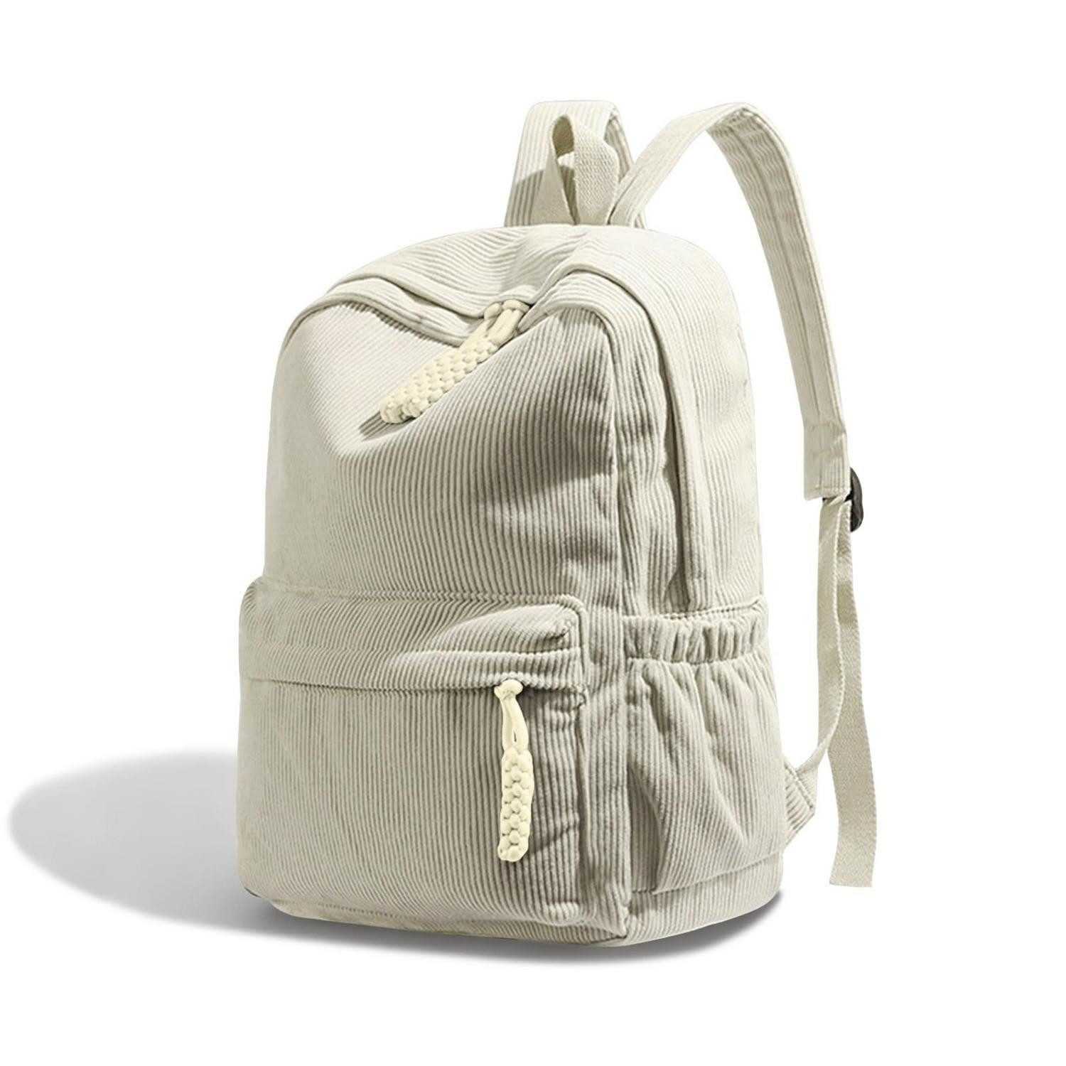 LuxusKollektion Daypack Cord Rucksack Daypack Beige New